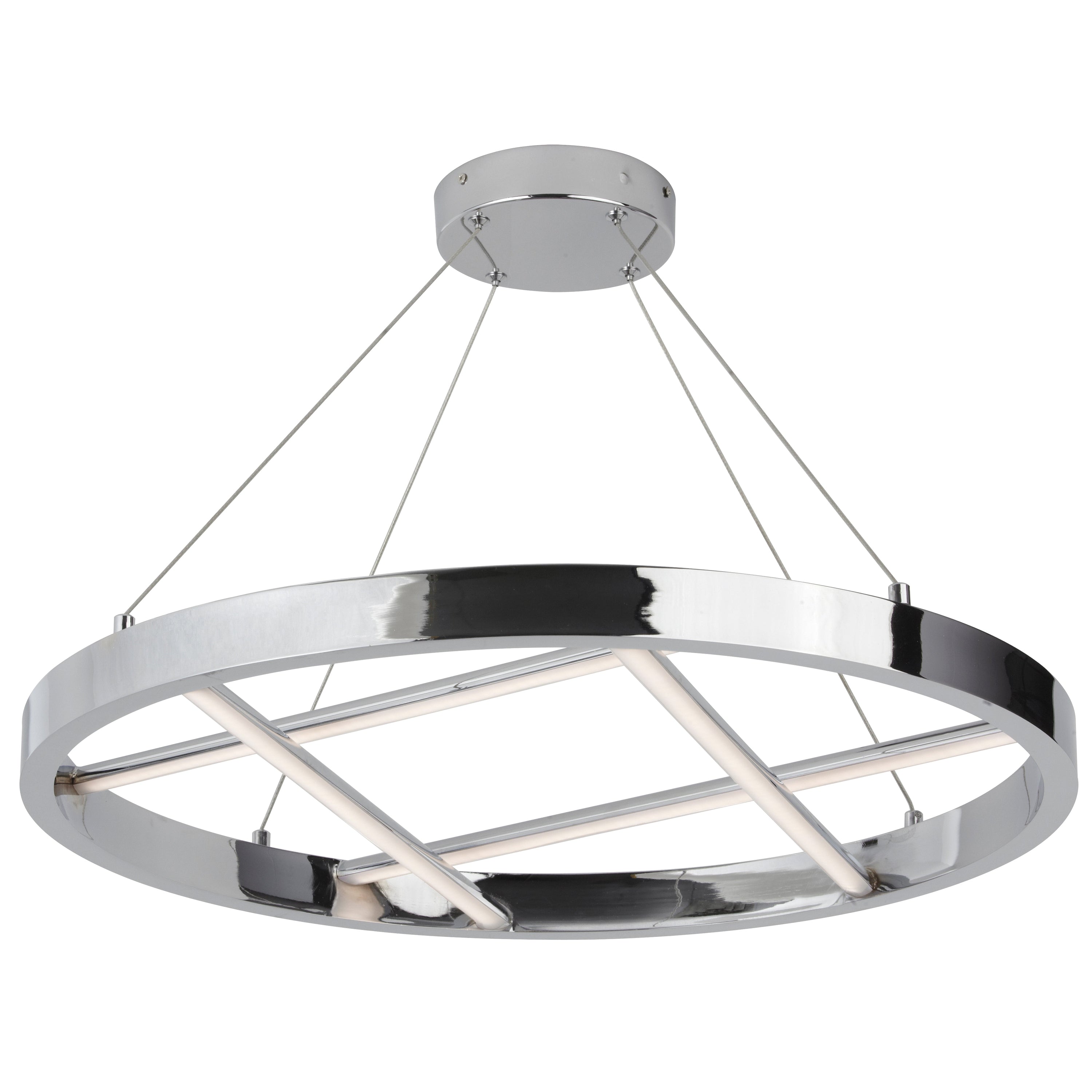 Dainolite Dante - DNT-2440LEDC-PC - 40W Chandelier Fixture, Polished Chrome w/ White Silicone Diffuser - Polished Chrome