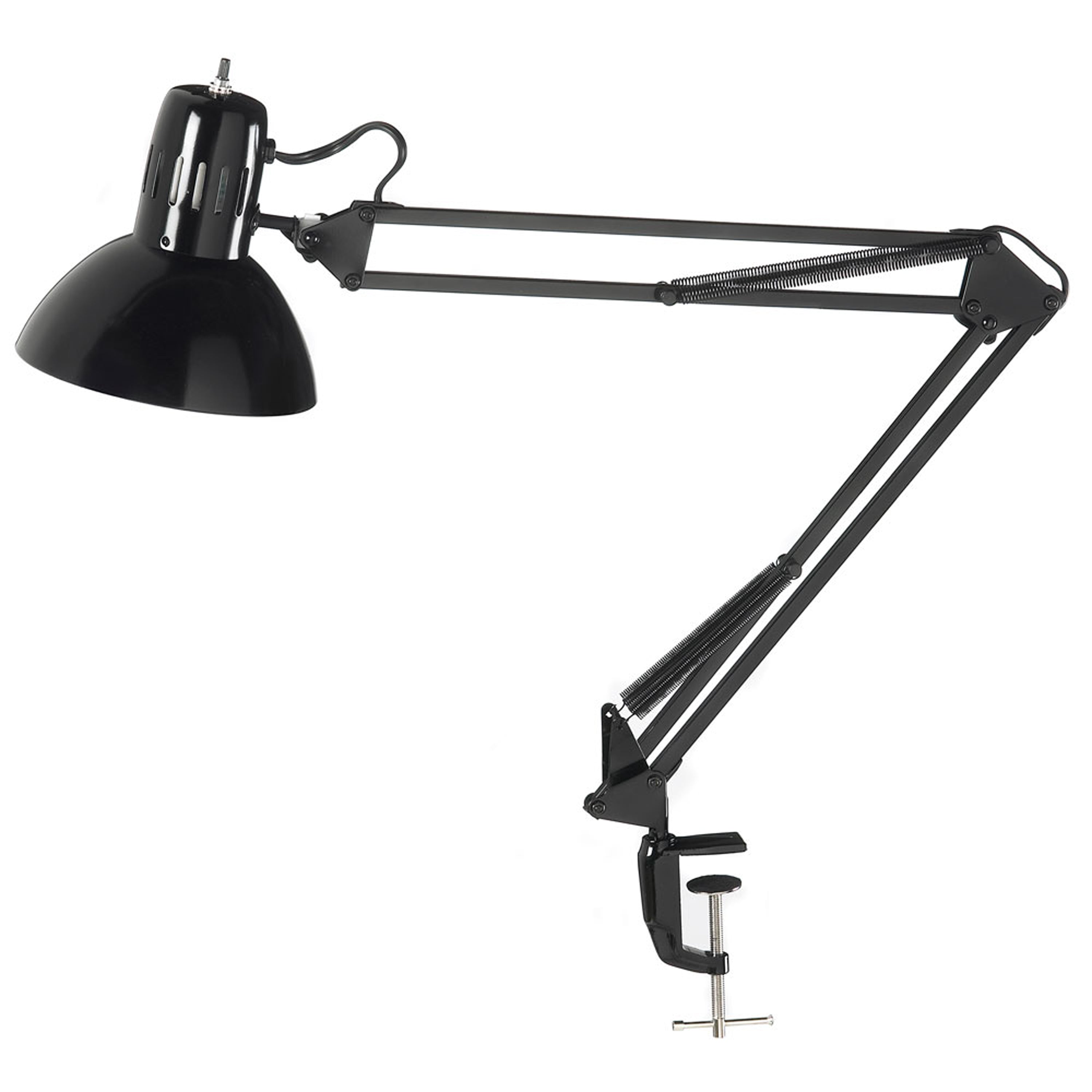 Dainolite Working/Task Lamps - DXL334-X-BK - Spring Balance Clamp-On Lamp, Gloss Black, 36" Reach - Black