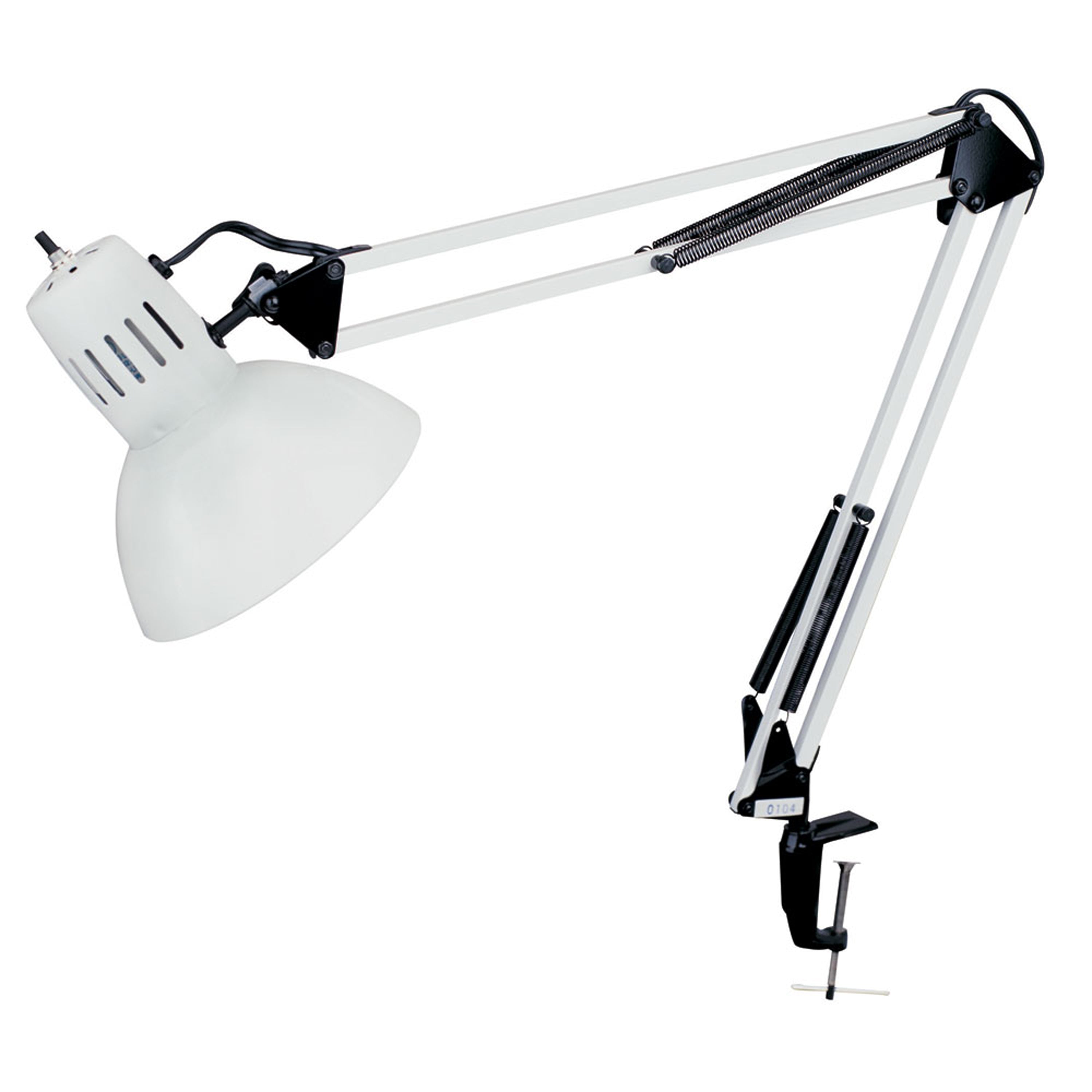 Dainolite Working/Task Lamps - DXL334-X-WH - Spring Balanced Clamp-On Lamp, Gloss White, 36" Reach - White