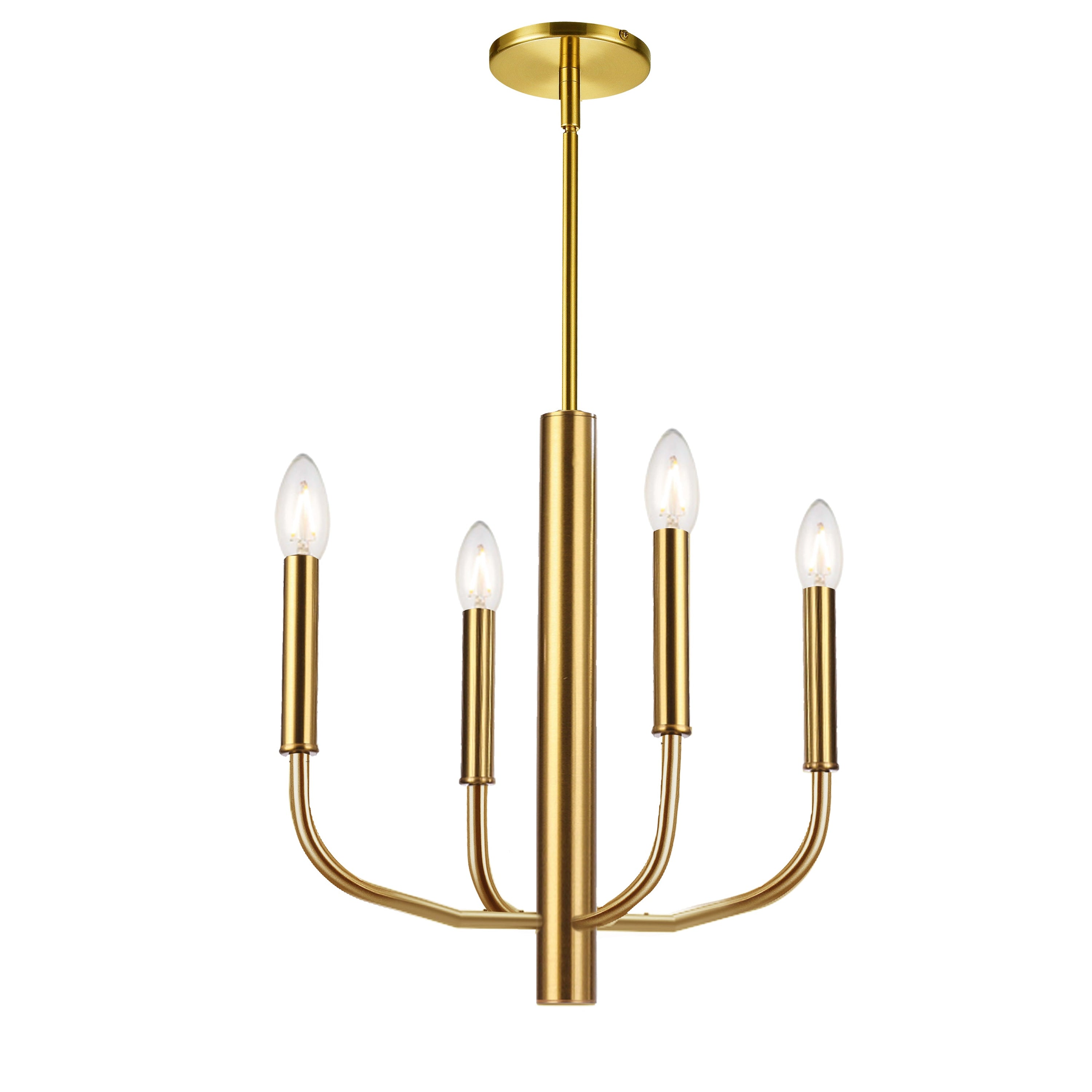 Dainolite Eleanor - ELN-164C-AGB - 4 Light Chandelier Fixture, Aged Brass - Aged Brass