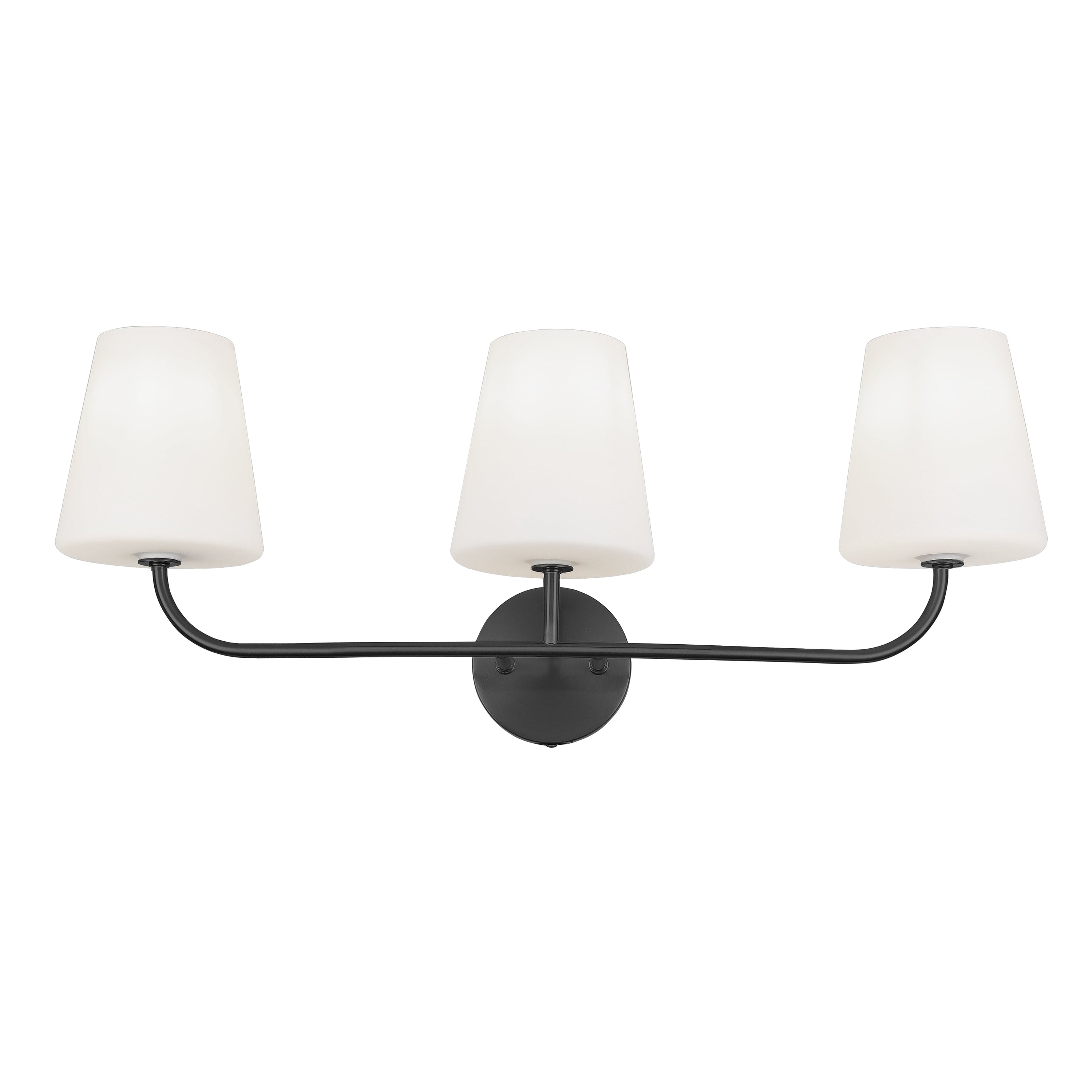 Dainolite Eleanor - ELN-213W-MB-WH - 3 Light Vanity Fixture Matte Black with White Opal Glass - Matte Black