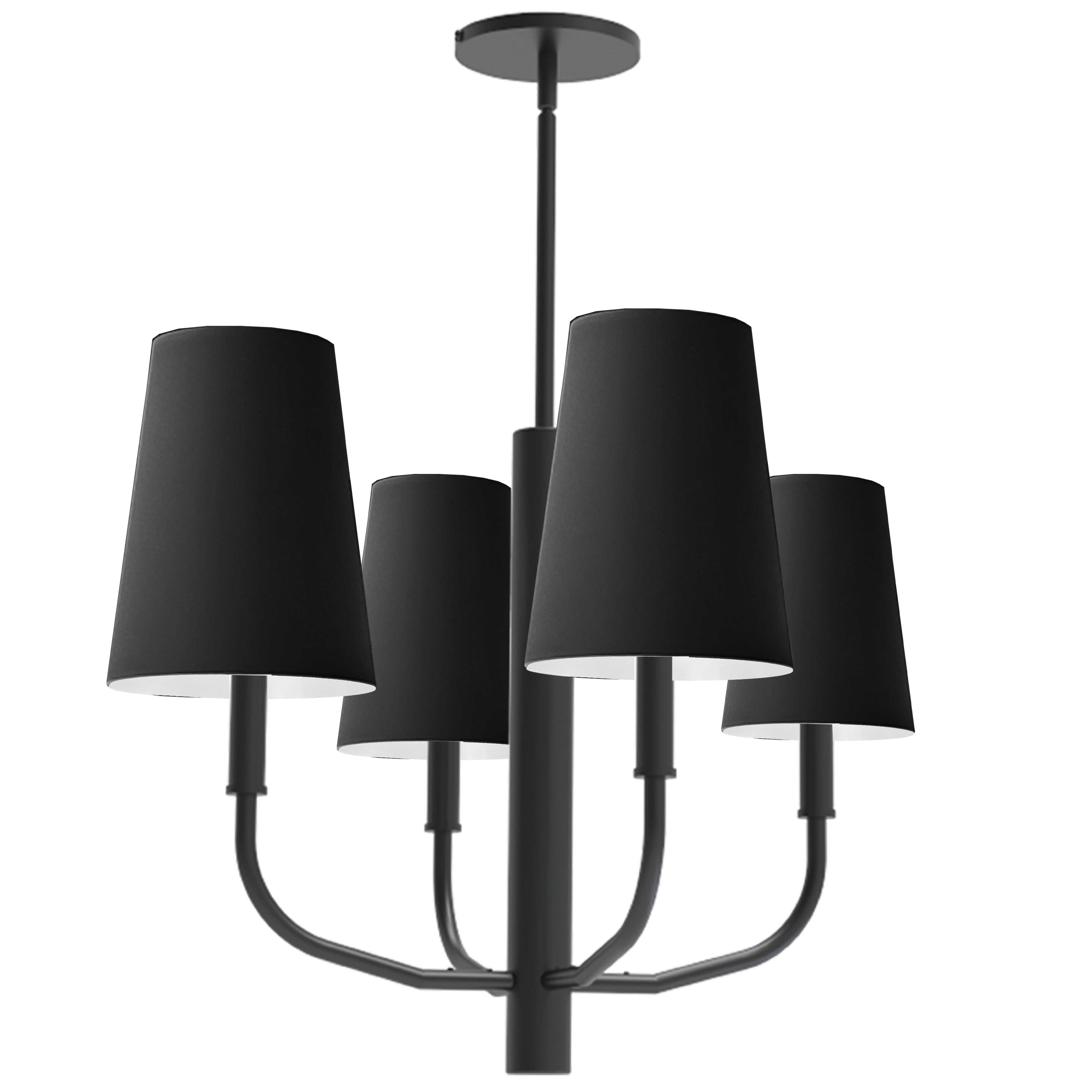 Dainolite Eleanor - ELN-214C-MB-797 - 4 Light Pendant, Matte Black w/ Black Shades - Black