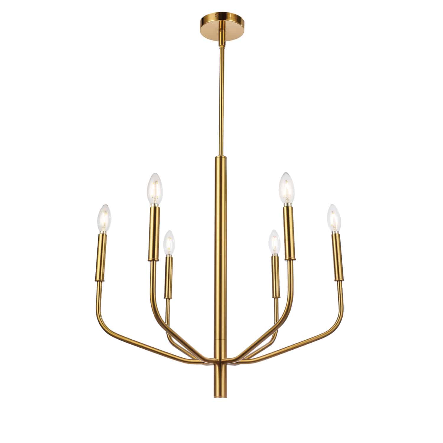 Dainolite Eleanor - ELN-246C-AGB - 6 Light Chandelier Fixture, Aged Brass - Aged Brass