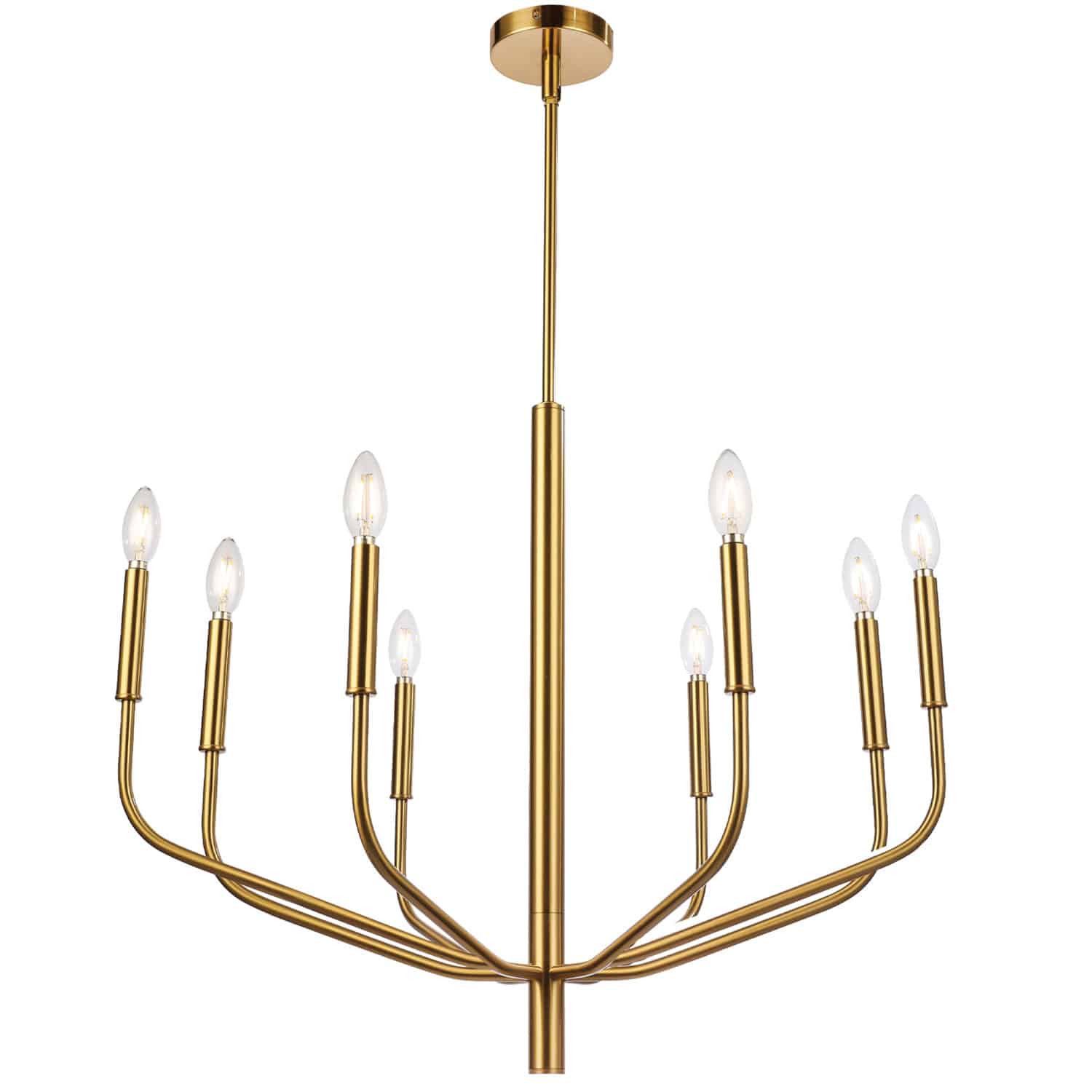 Dainolite Eleanor - ELN-328C-AGB - 8 Light Chandelier Fixture, Aged Brass - Aged Brass