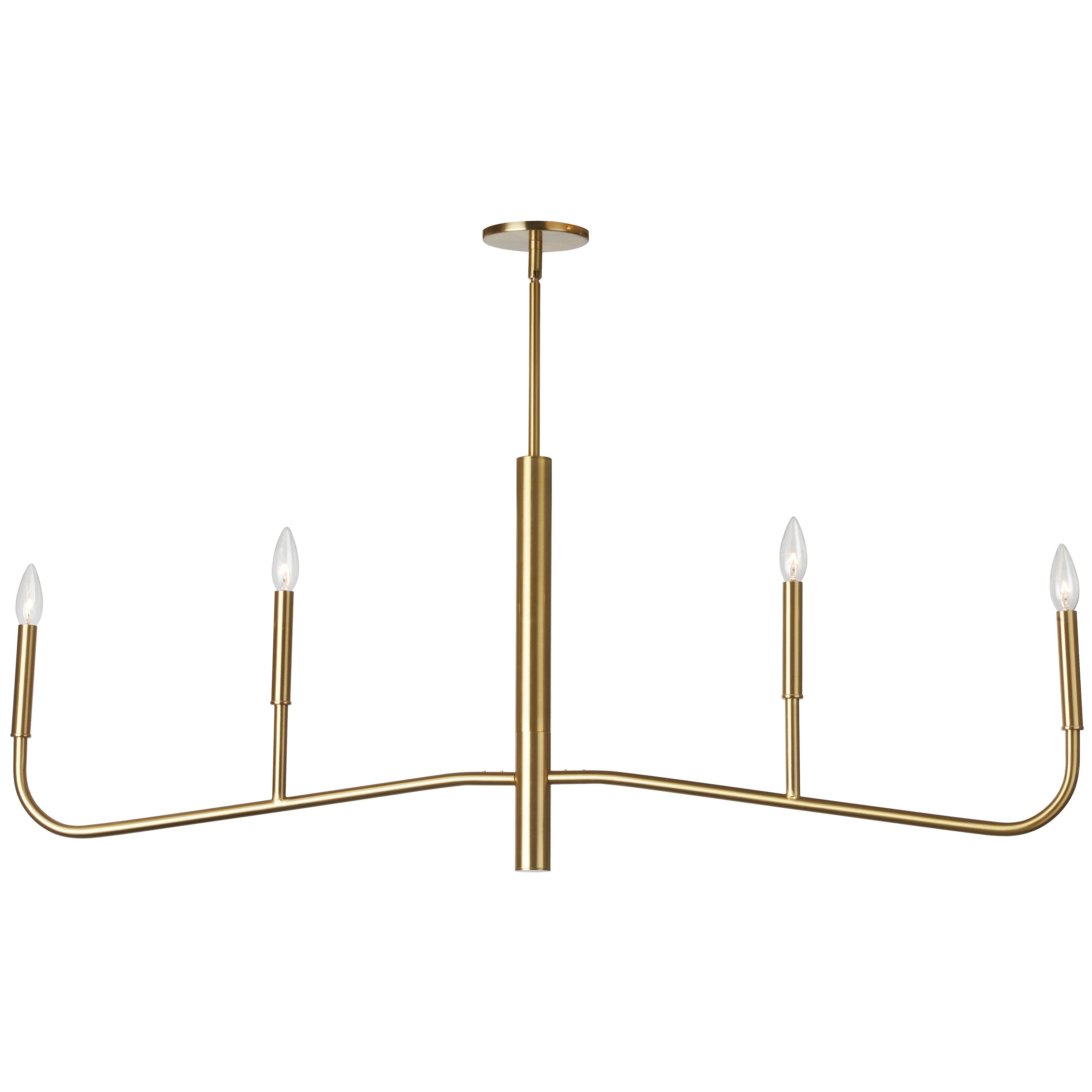 Dainolite Eleanor - ELN-484HC-AGB - 4 Light Horizontal Chandelier Fixture, Aged Brass - Aged Brass