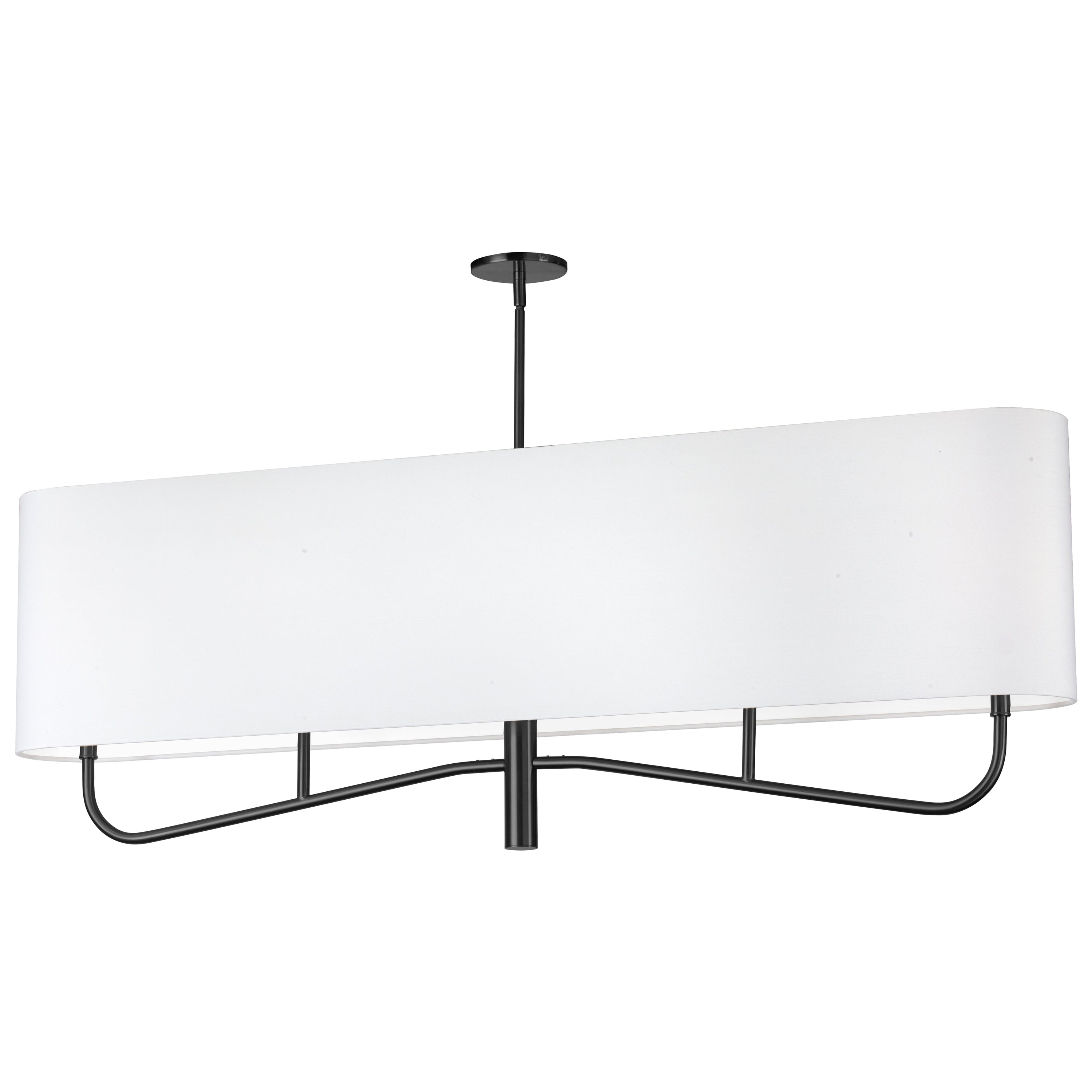 Dainolite Eleanor - ELN-544HC-MB-790 - 4 Light Horizontal Chandelier Fixture Matte Black with White Shade - Matte Black