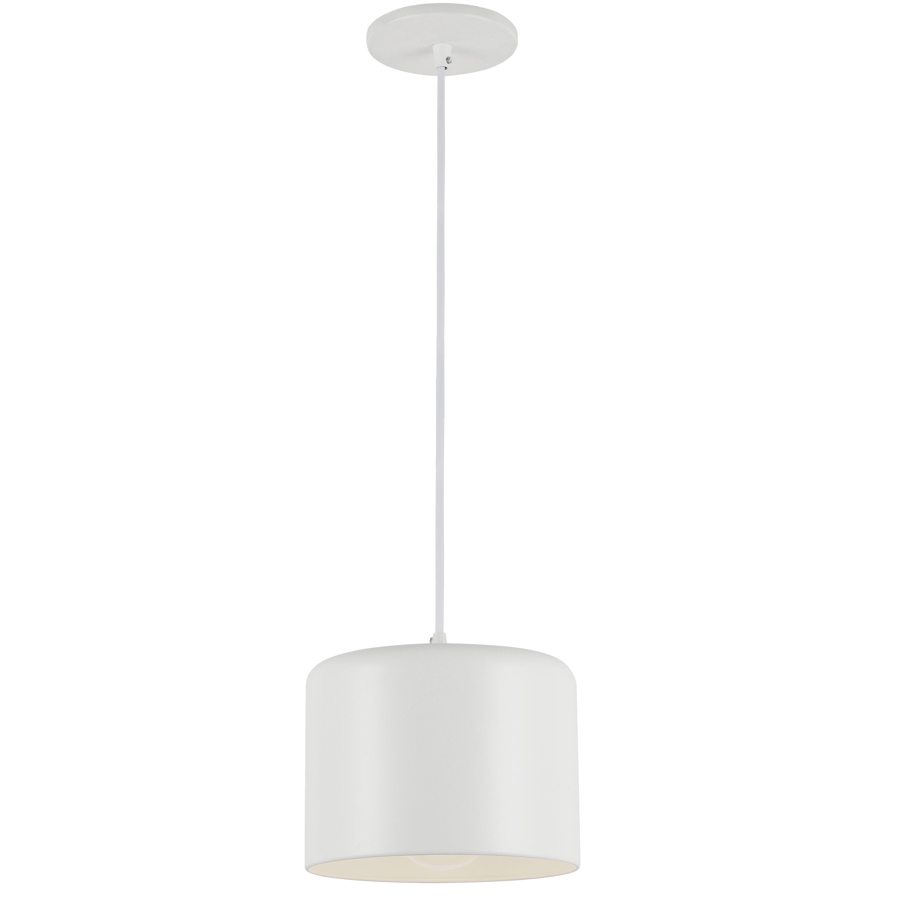 Dainolite Emilia - EMI-81P-MW - 1 Light Pendant, Matte White Shade - White