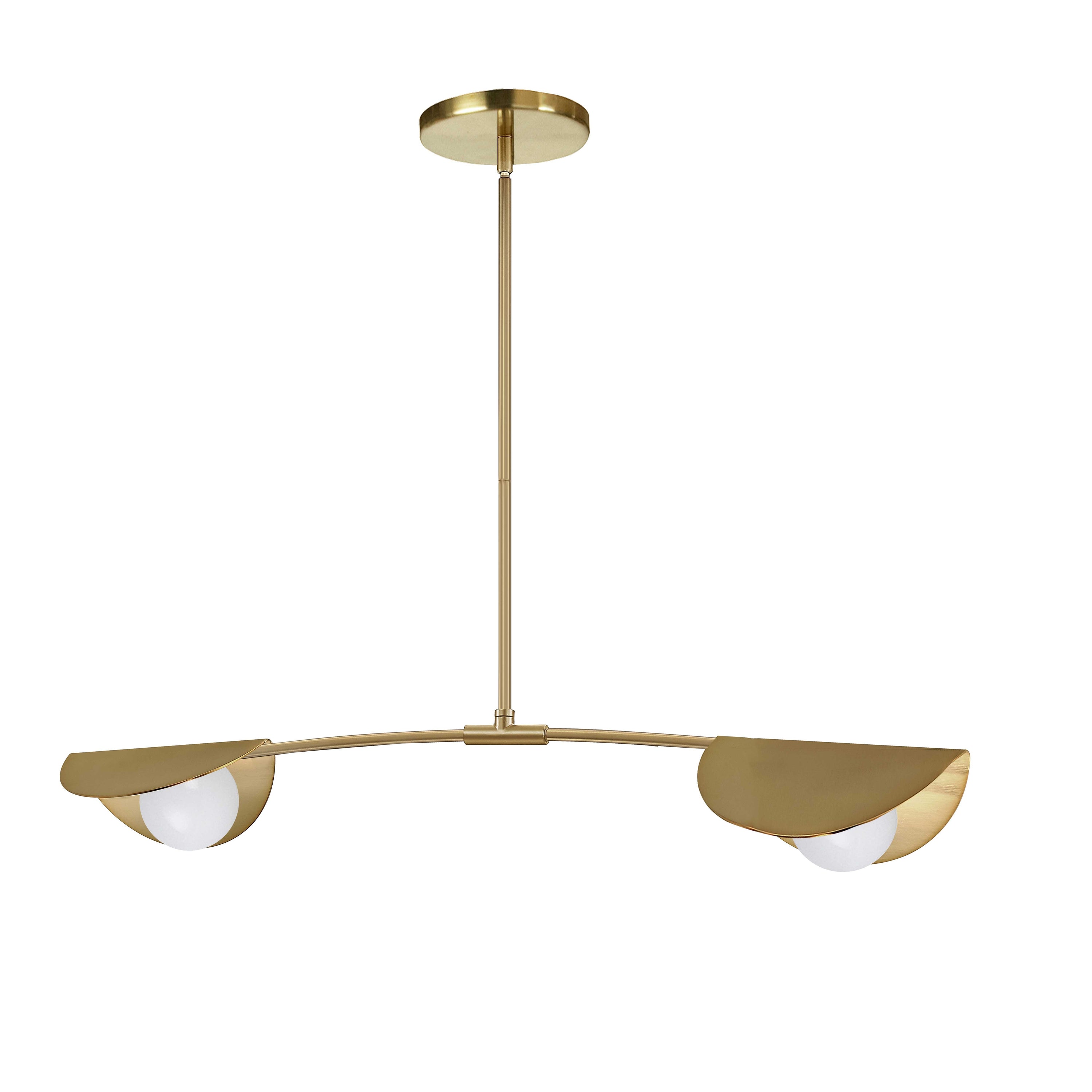 Dainolite Emma - EMM-342HP-AGB - 2 Light Horizontal Pendant Aged Brass with White Glass - Aged Brass