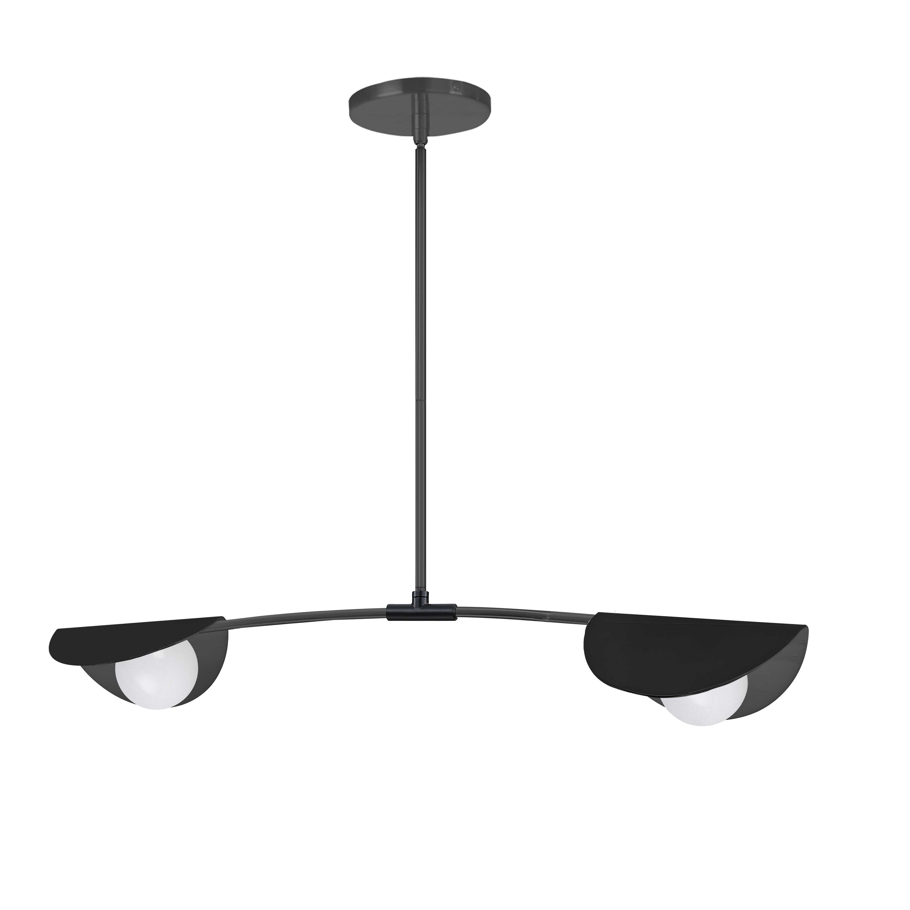 Dainolite Emma - EMM-342HP-MB - 2 Light Horizontal Pendant Matte Black with White Glass - Matte Black