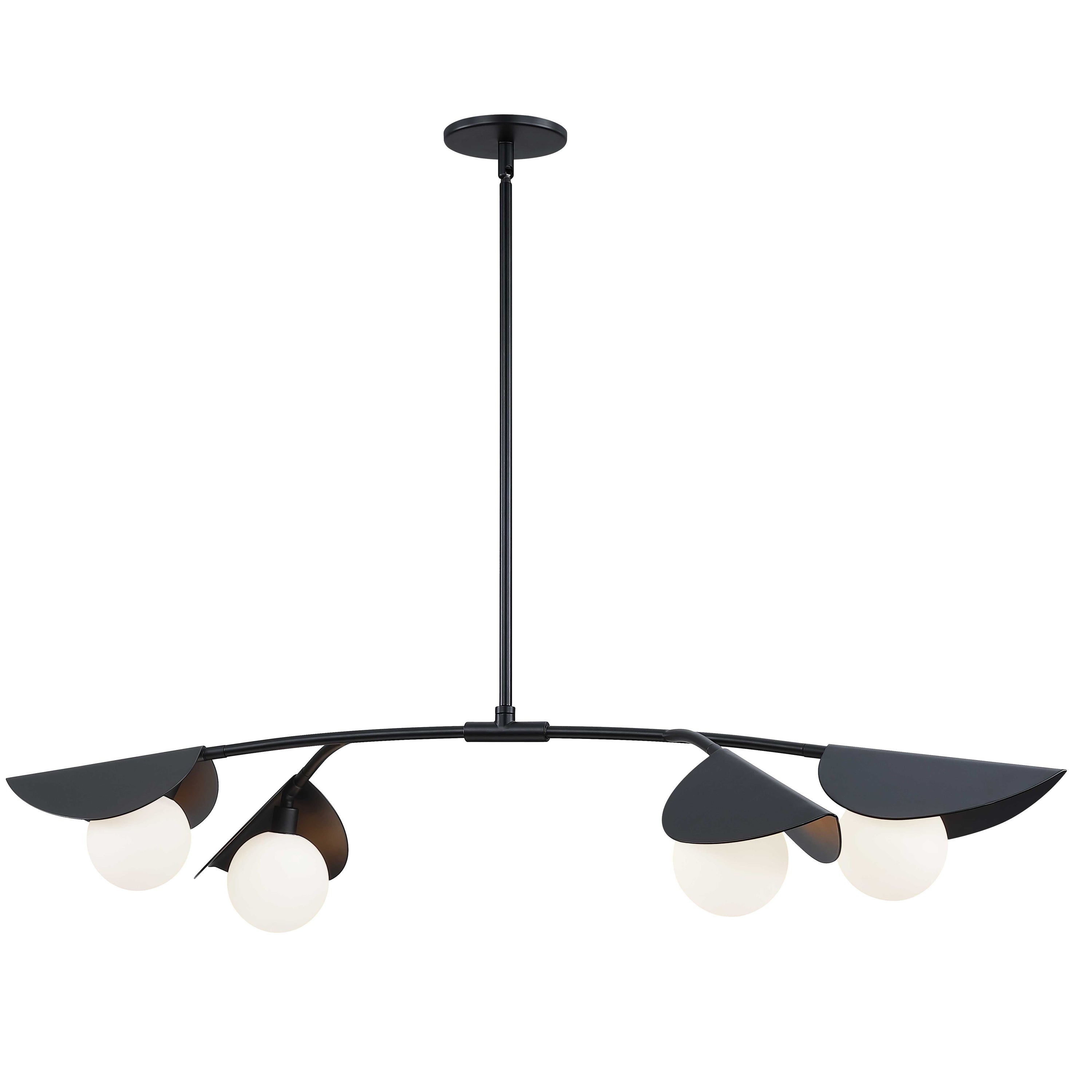 Dainolite Emma - EMM-414HP-MB - 4 Light Horizontal Pendant Matte Black with White Glass - Matte Black