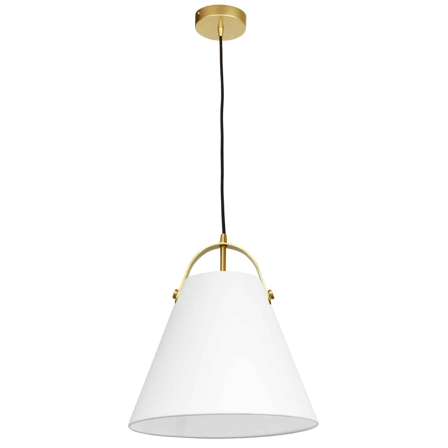 Dainolite Emperor - EMP-111P-790-AGB - 1 Light Emperor Pendant Aged Brass with White Shade - Aged Brass