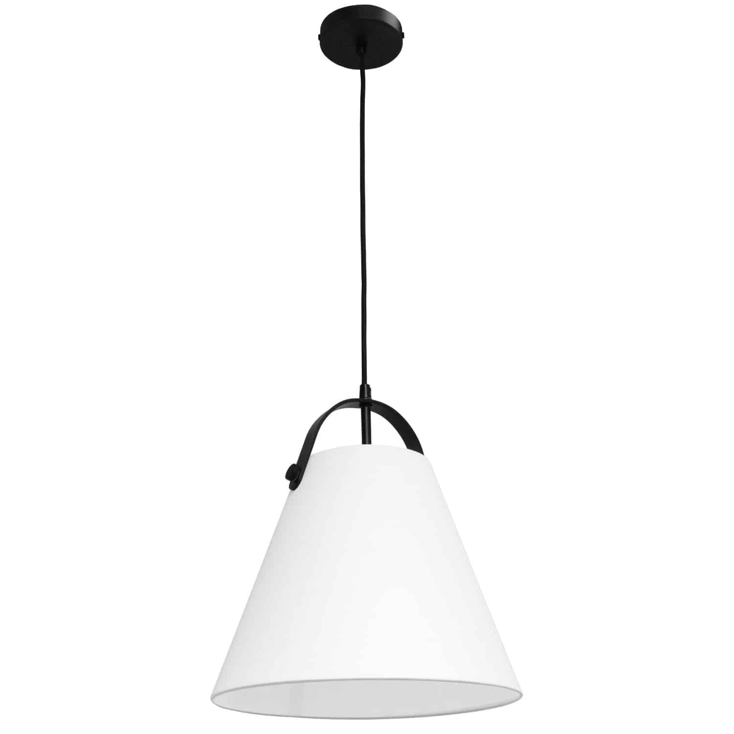 Dainolite Emperor - EMP-111P-790-MB - 1 Light Emperor Pendant Matte Black with White Shade - Black