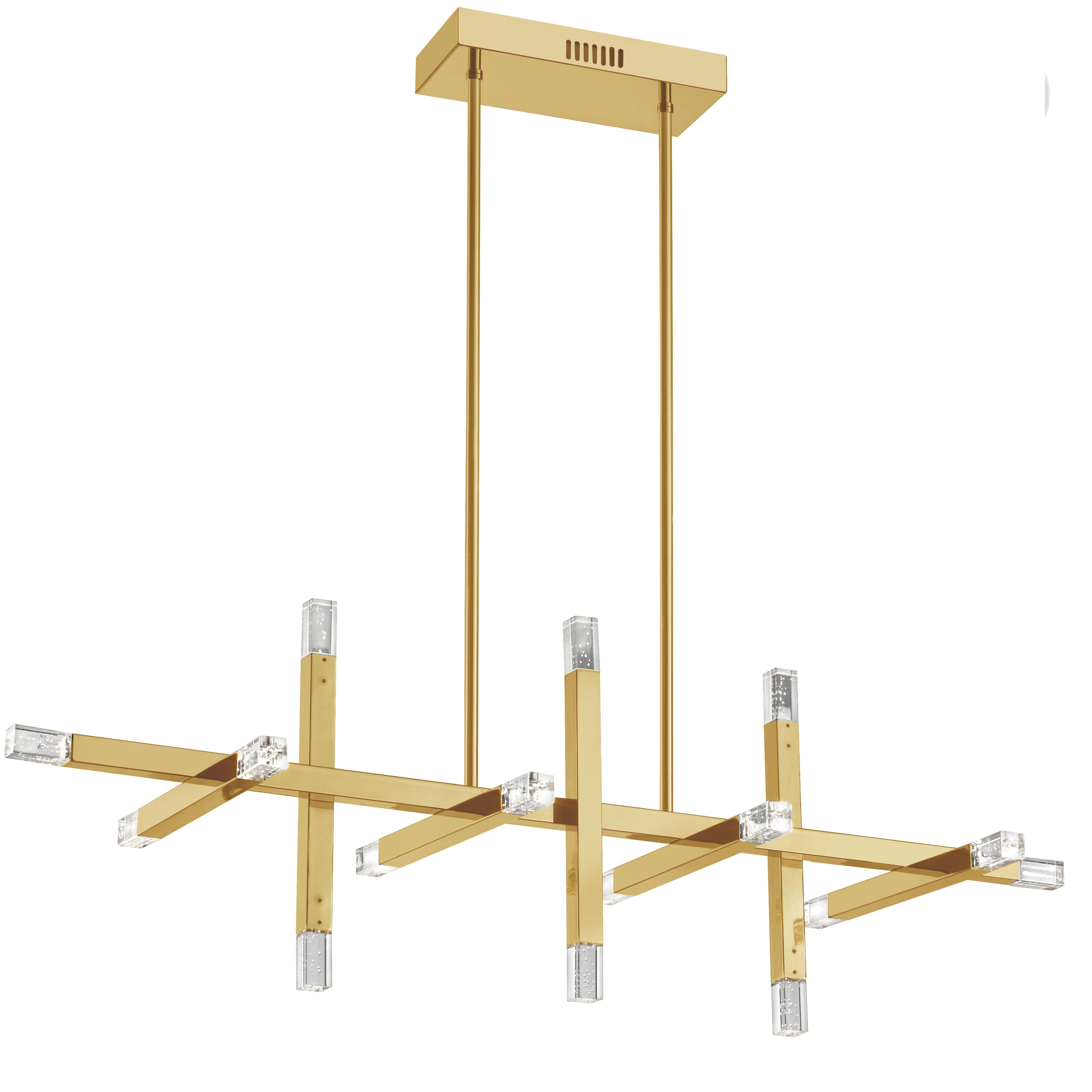 Dainolite Francesca - FCS-4064HC-AGB - 48W Horizontal Aged Brass Chandelier Fixture w/ Acrylic Diffuser - Aged Brass