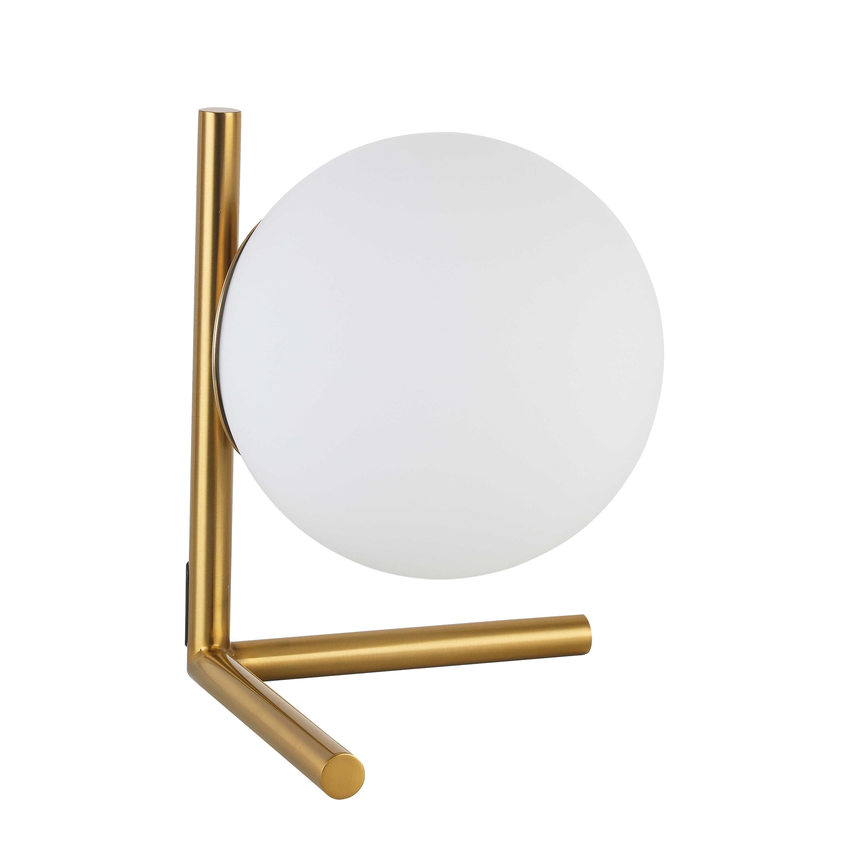 Dainolite Folgar - FOL-101T-AGB - 1 Light Table Lamp, Aged Brass w/ Opal Glass - Aged Brass