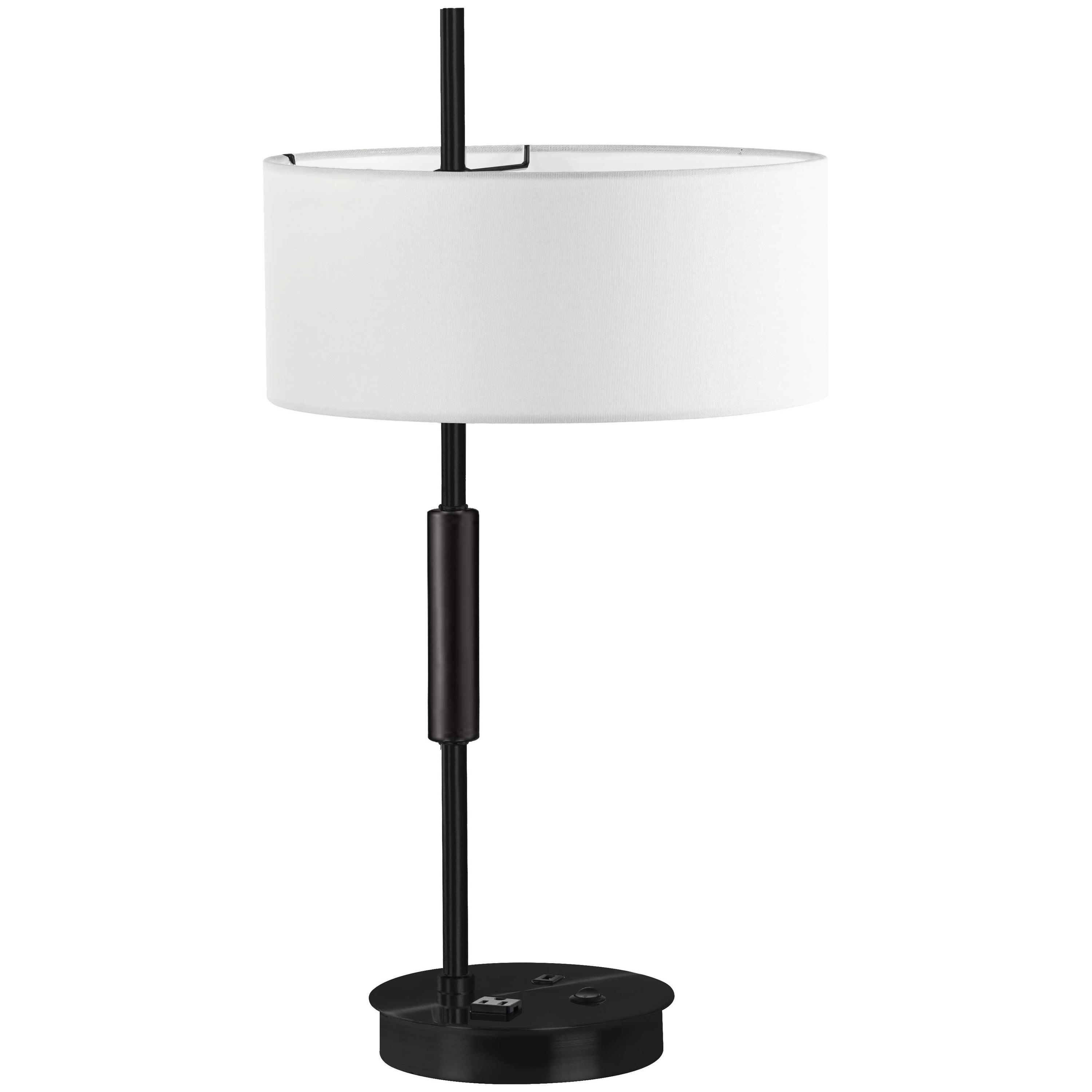 Dainolite Fitzgerald - FTG-261T-MB-WH - 1 Light Table Lamp, Matte Black w/ White Shade - Matte Black