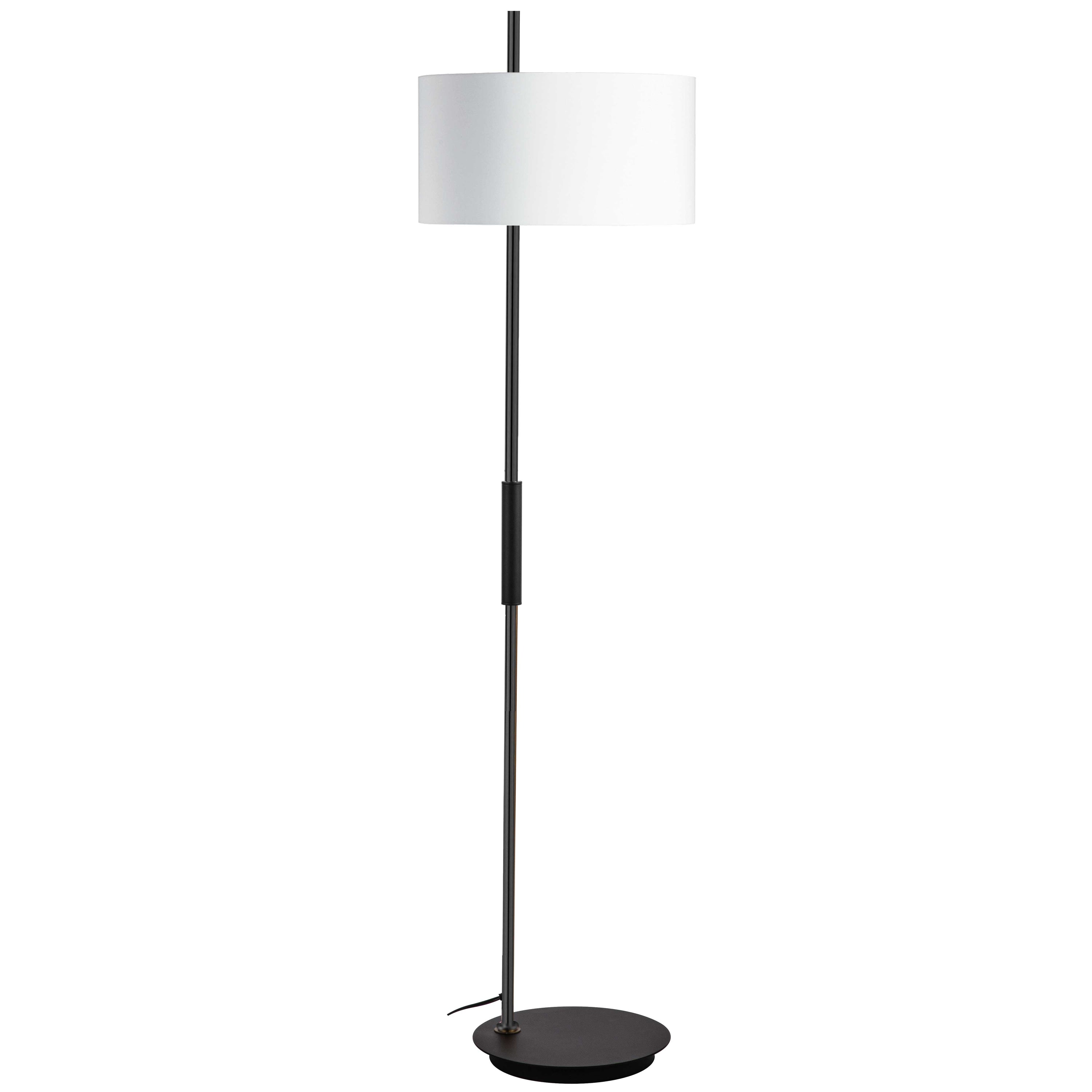 Dainolite Fitzgerald - FTG-622F-MB-WH - 1 Light Floor Lamp, Matte Black w/ White Shade - Matte Black