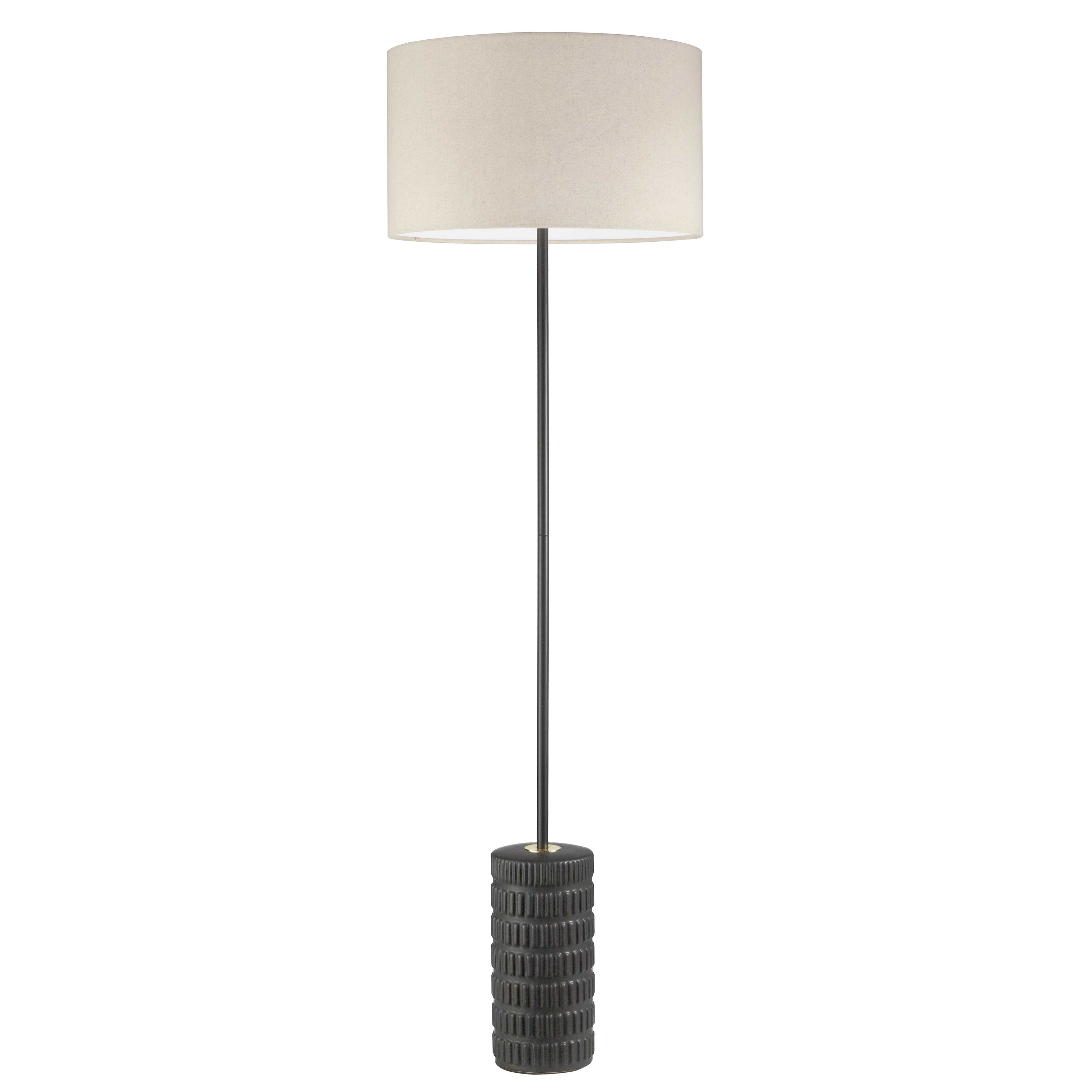 Dainolite Felicity - FTY-551F-MB-BG - 1 Light Floor Lamp Matte Black with Black Gold Shade - Beige