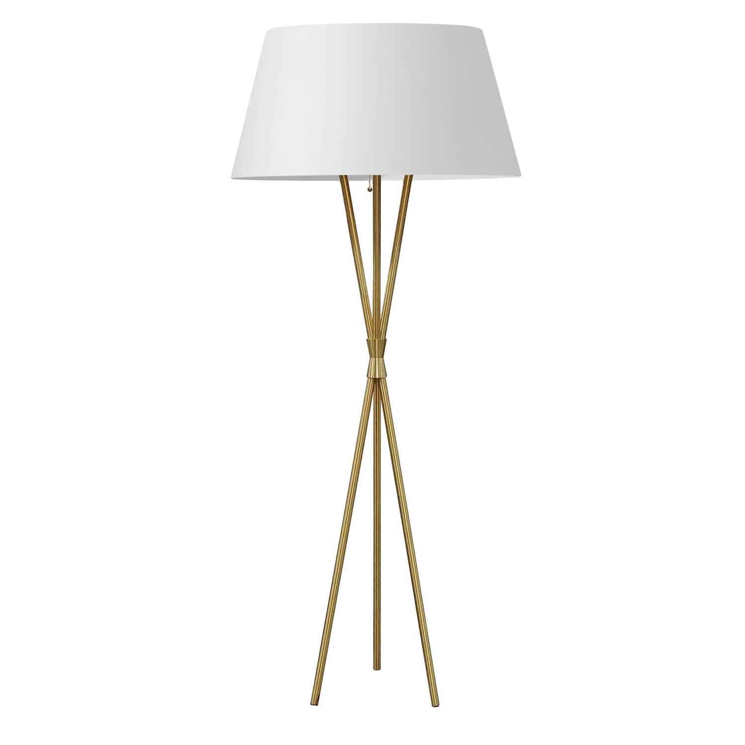 Dainolite Gabriela - GAB-601F-AGB-WH - 1 Light Aged Brass Floor Lamp w/ White Shade - Aged Brass