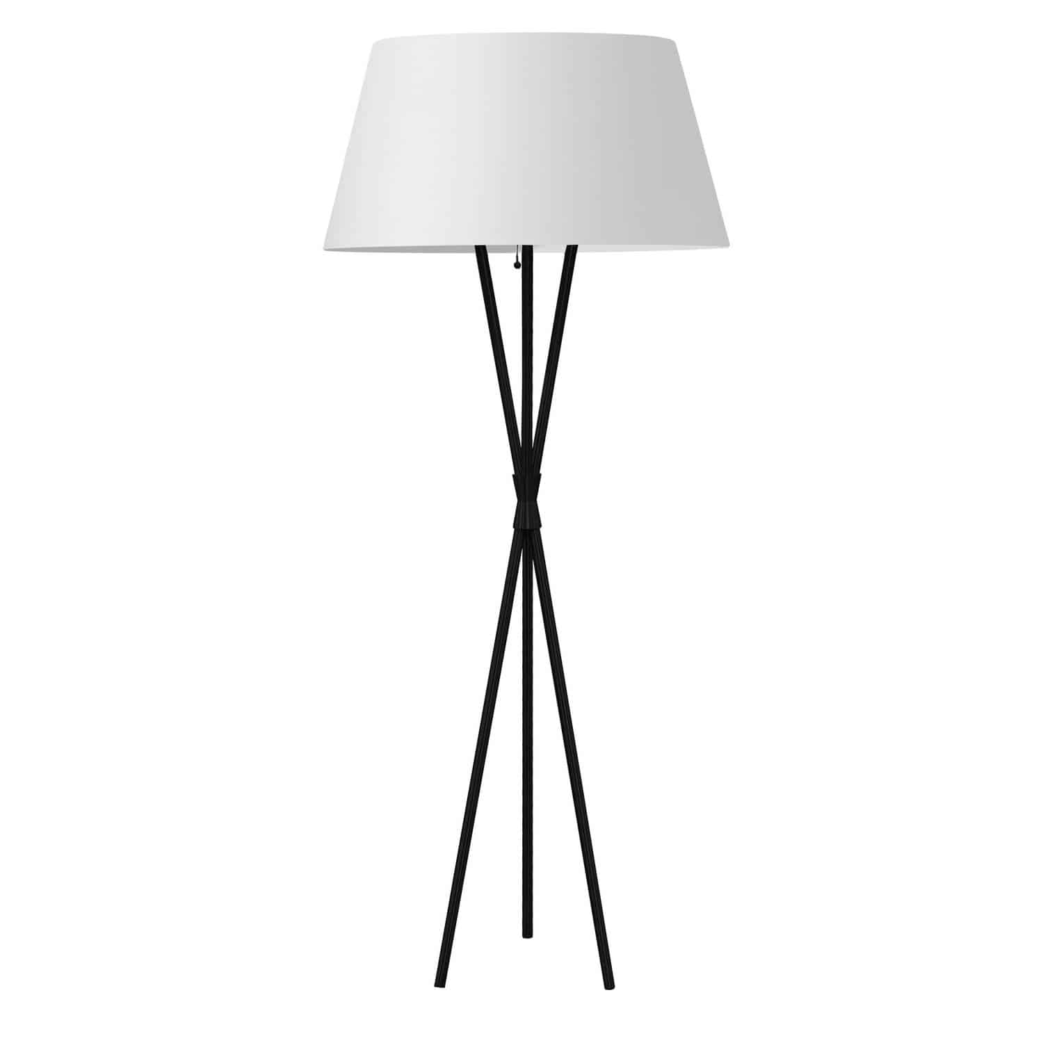 Dainolite Gabriela - GAB-601F-MB-WH - 1 Light Matte Black Floor Lamp w/ White Shade - Black