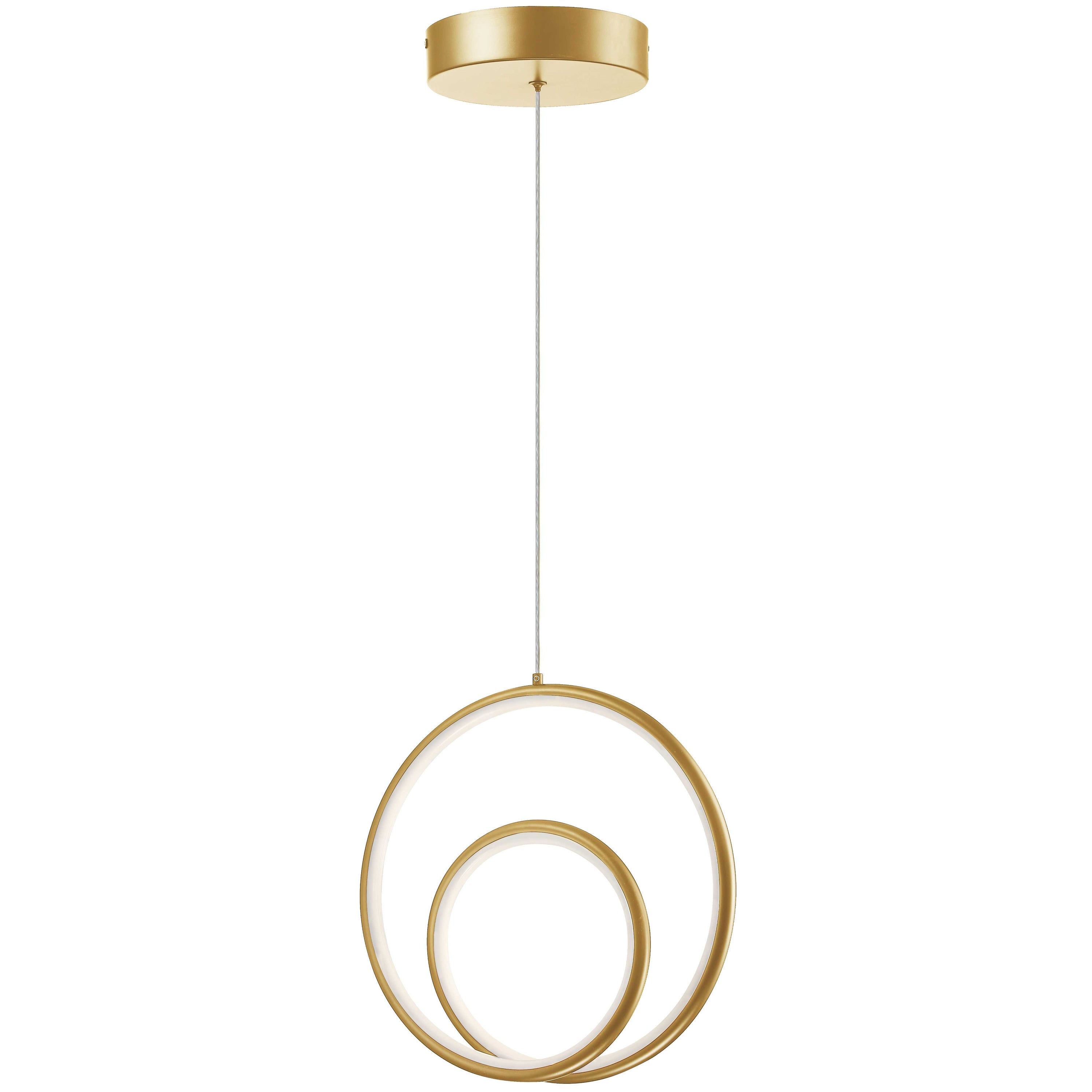 Dainolite Gabriel - GBL-1222LEDP-AGB - 22W Pendant, Aged Brass w/ White Silicone Diffuser - Aged Brass