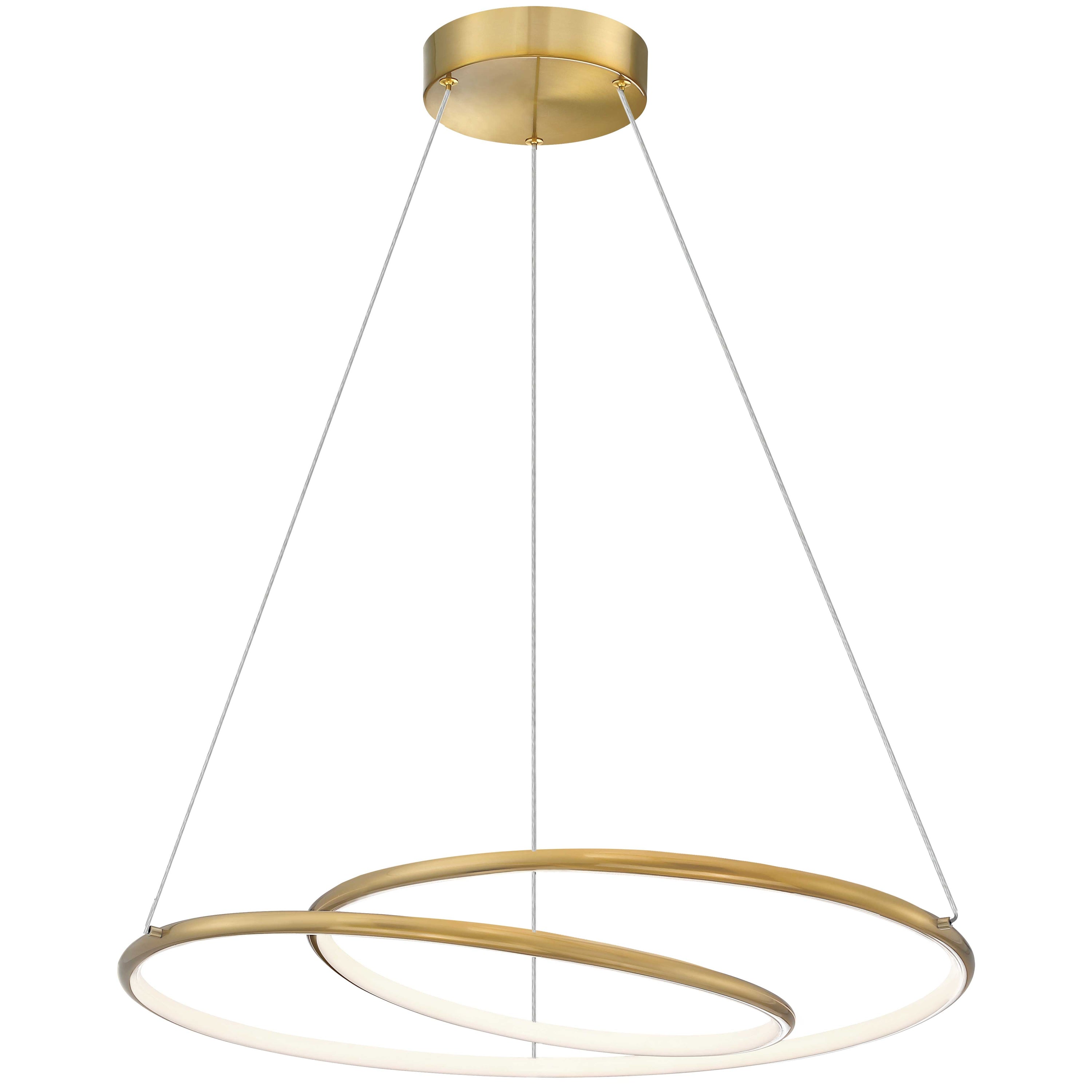 Dainolite Gabriel - GBL-2438LEDC-AGB - 38W Chandelier Fixture, Aged Brass w/ White Silicone Diffuser - Aged Brass