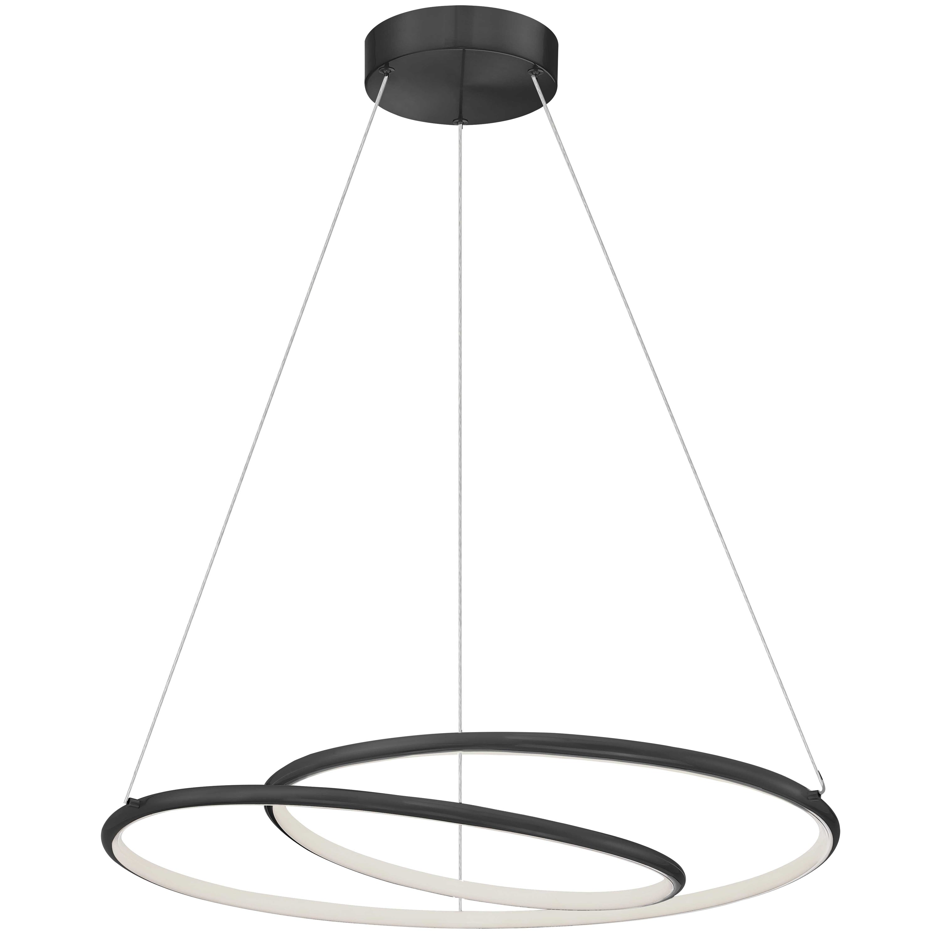 Dainolite Gabriel - GBL-2438LEDC-MB - 38W Chandelier Fixture, Matte Black w/ White Silicone Diffuser - Matte Black