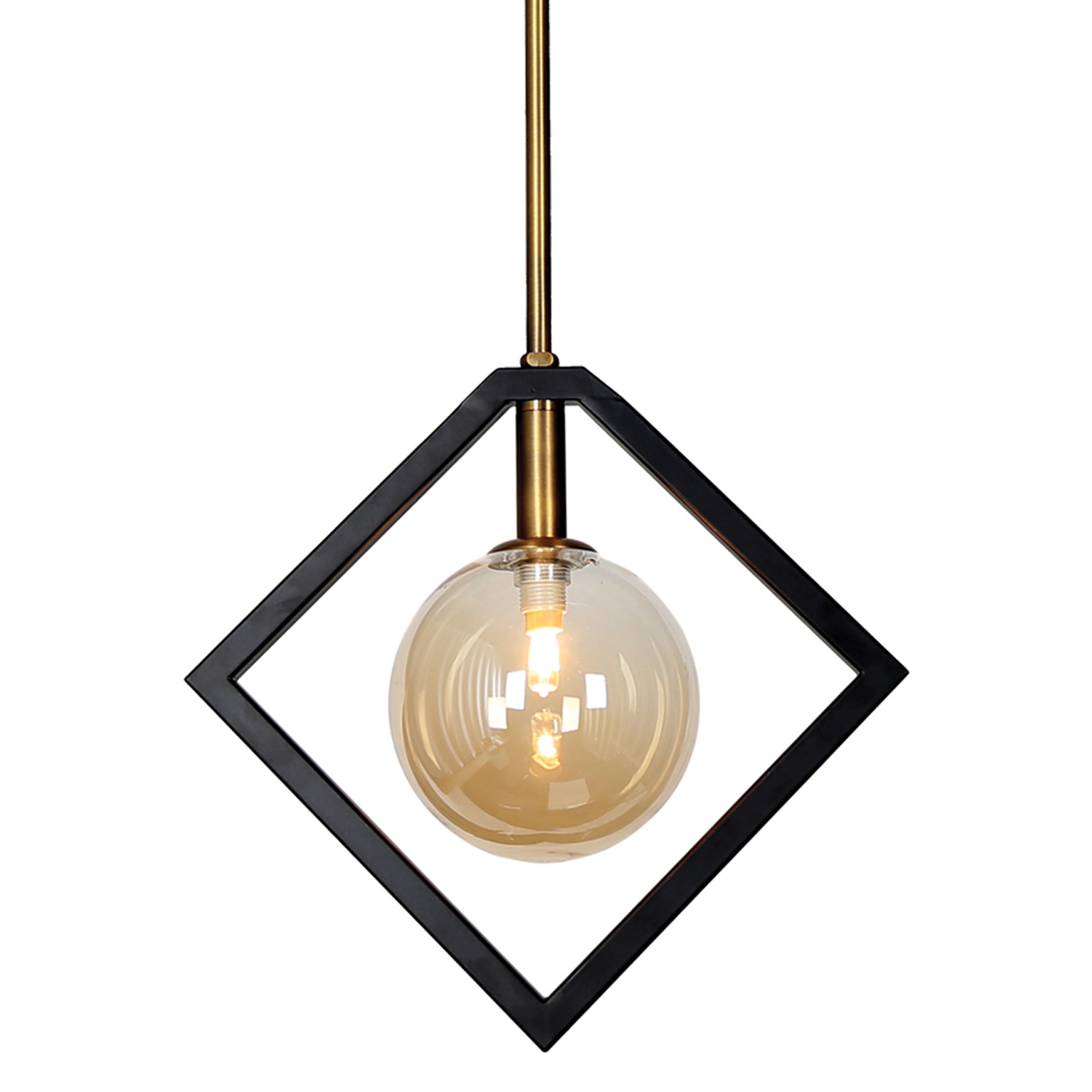 Dainolite Glasgow - GLA-121P-MB-VB - 1 Light Pendant, Matte Black & Vintage Bronze Finish, Champagne Glass - Vintage Bronze