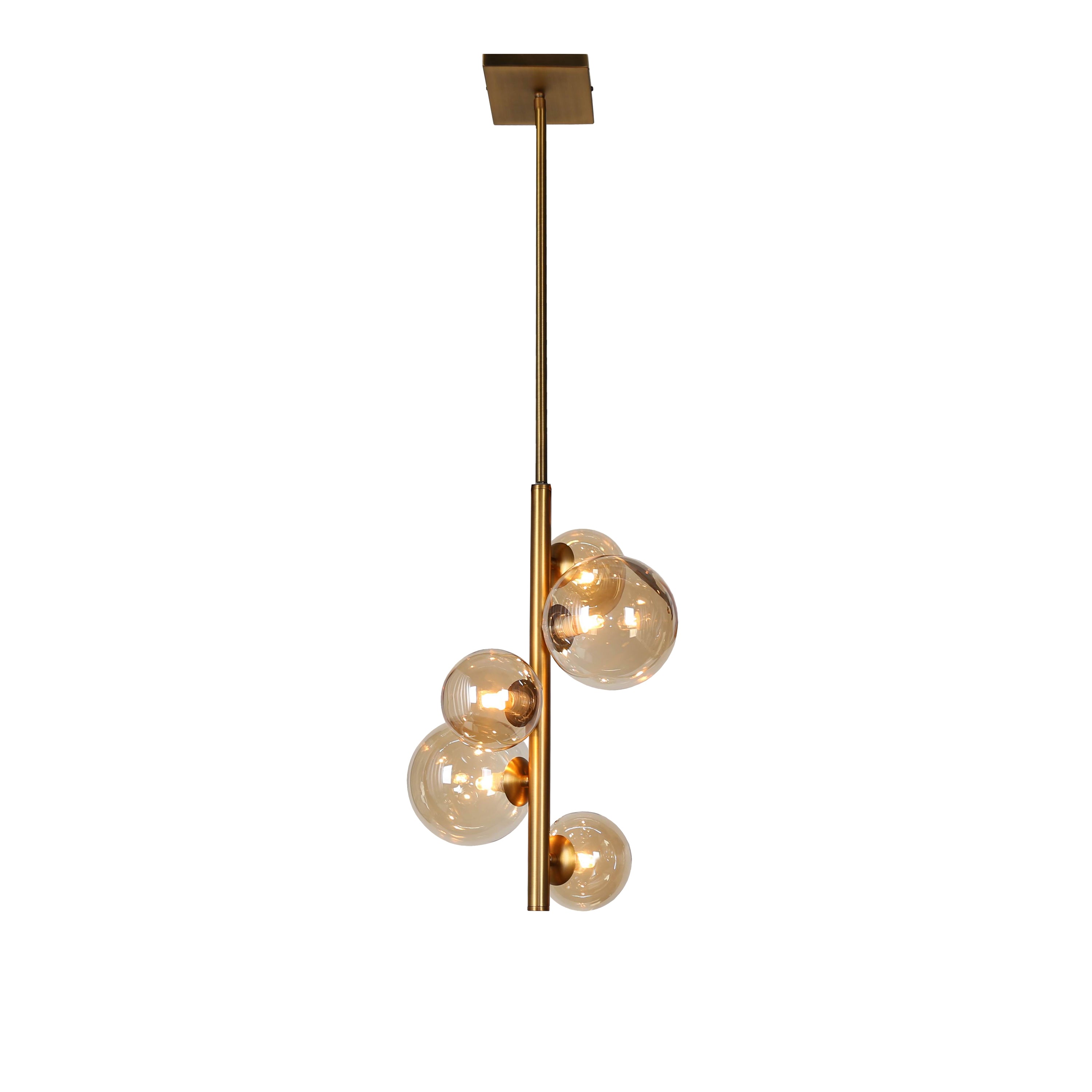 Dainolite Glasgow - GLA-175P-VB - 5 Light Pendant, Vintage Bronze Finish, Champagne Glass - Vintage Bronze