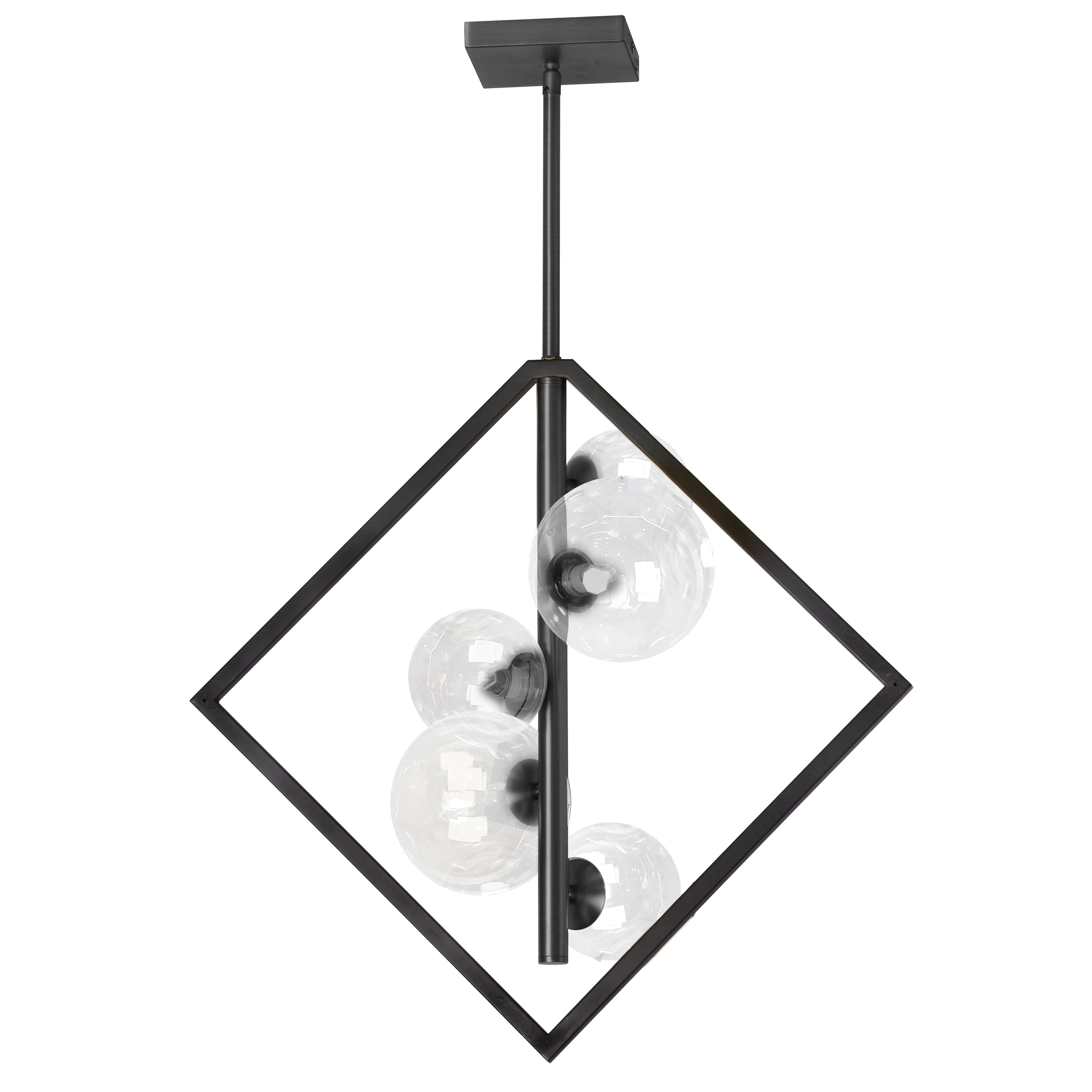 Dainolite Glasgow - GLA-215P-MB-CLR - 5 Light Pendant, Matte Black with Clear Glass - Black