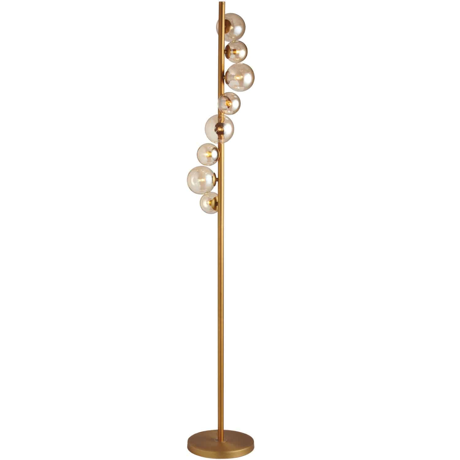 Dainolite Glasgow - GLA-638F-VB - 8 Light Floor Lamp, Vintage Bronze Finish with Cognac Glass - Vintage Bronze