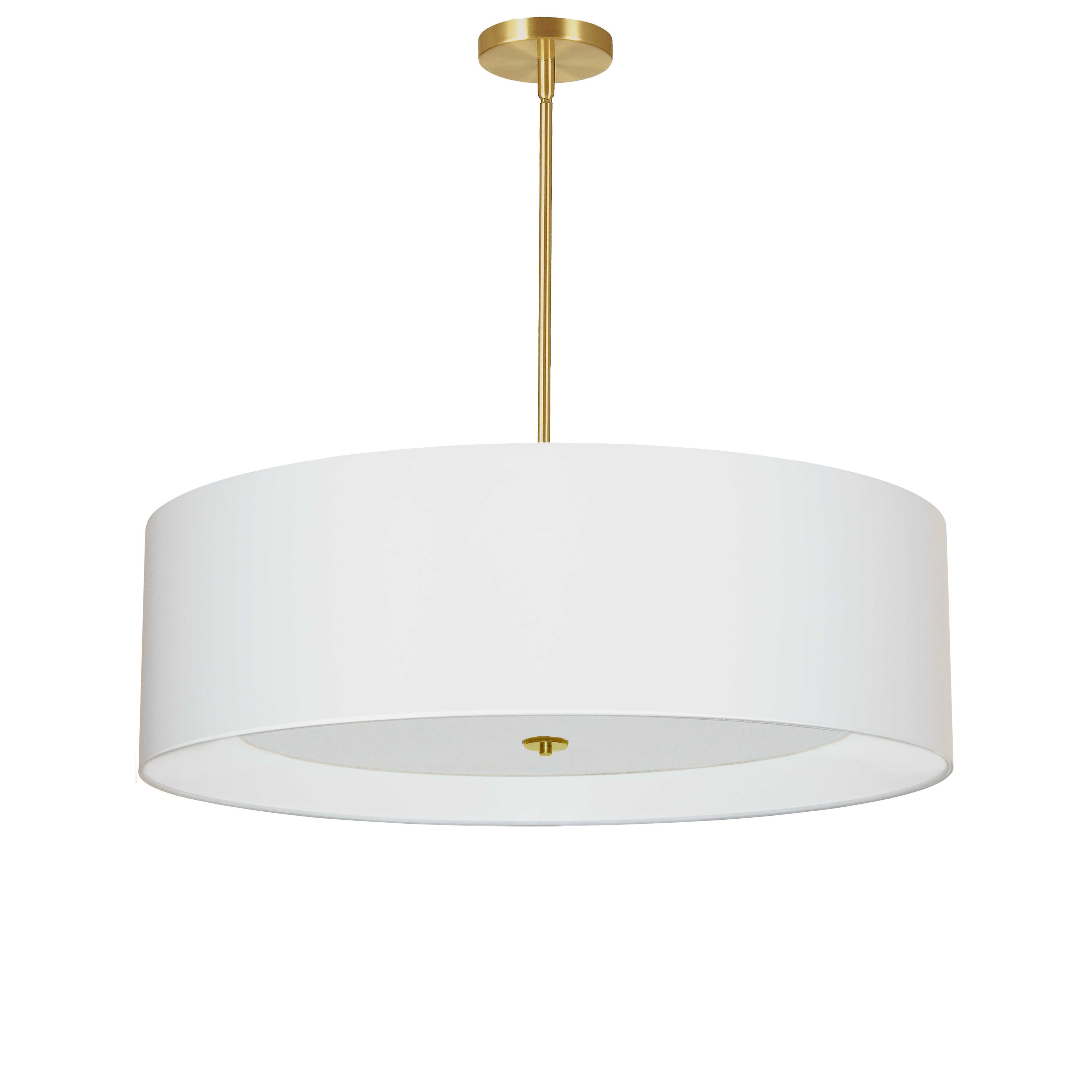 Dainolite Helena - HEL-304P-AGB-WH - 4 Light Pendant Aged Brass White Shade with White Diffuser - Aged Brass