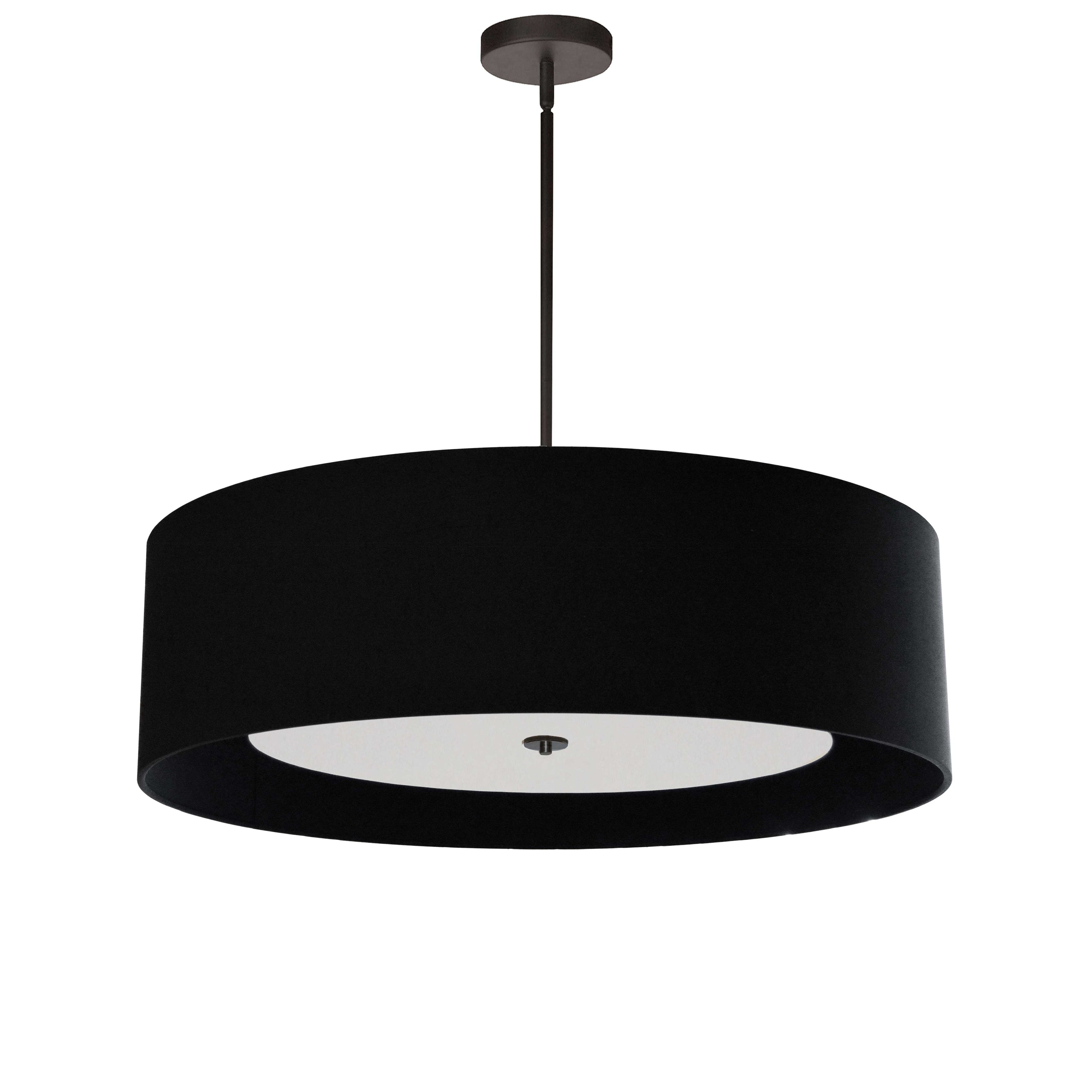 Dainolite Helena - HEL-304P-MB-BW - 4 Light Pendant Matte Black Black Shade with White Diffuser - Matte Black