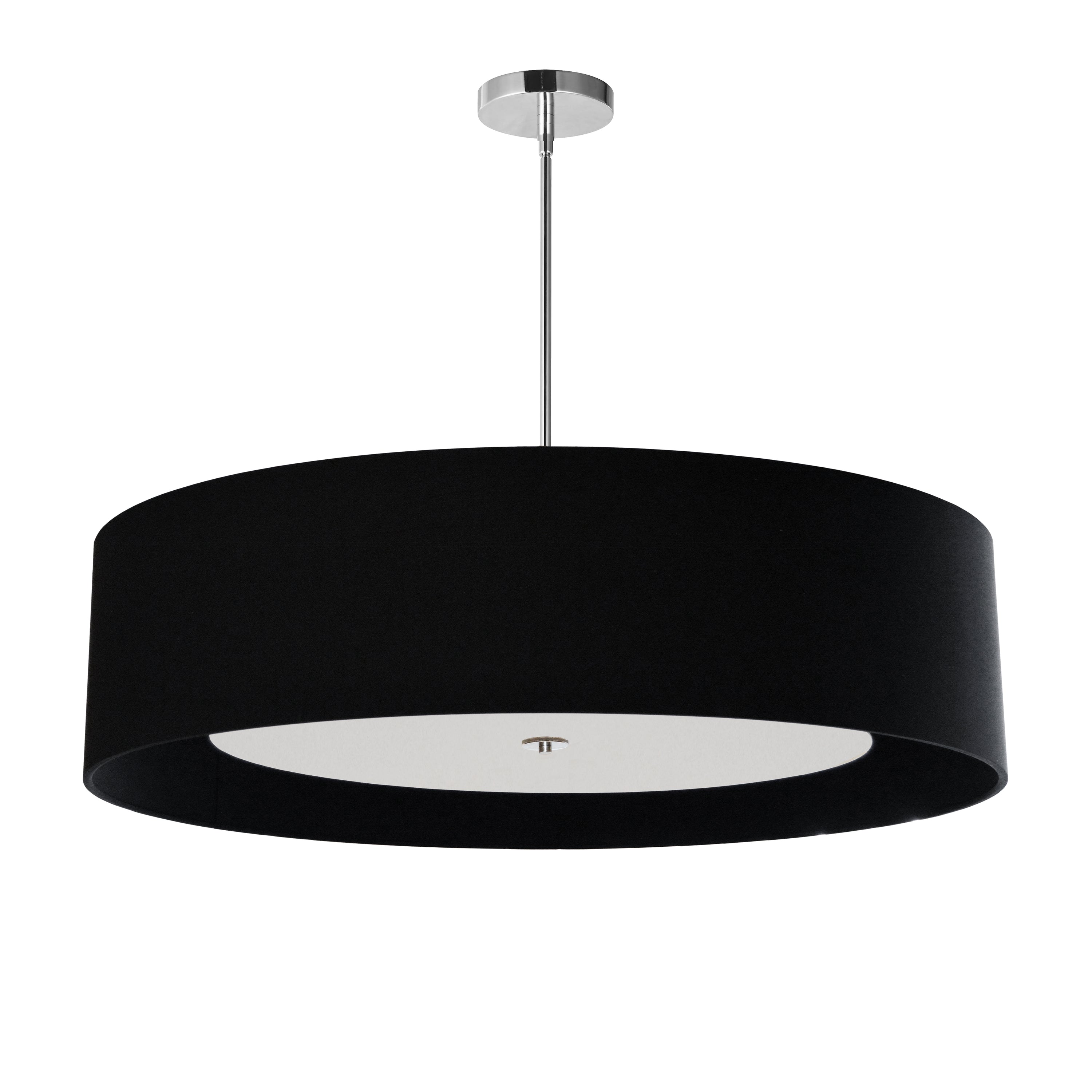 Dainolite Helena - HEL-344P-PC-BW - 4 Light Polished Chrome Helena Pendant w/ Black Shade and White Fabric Diffuser - Black