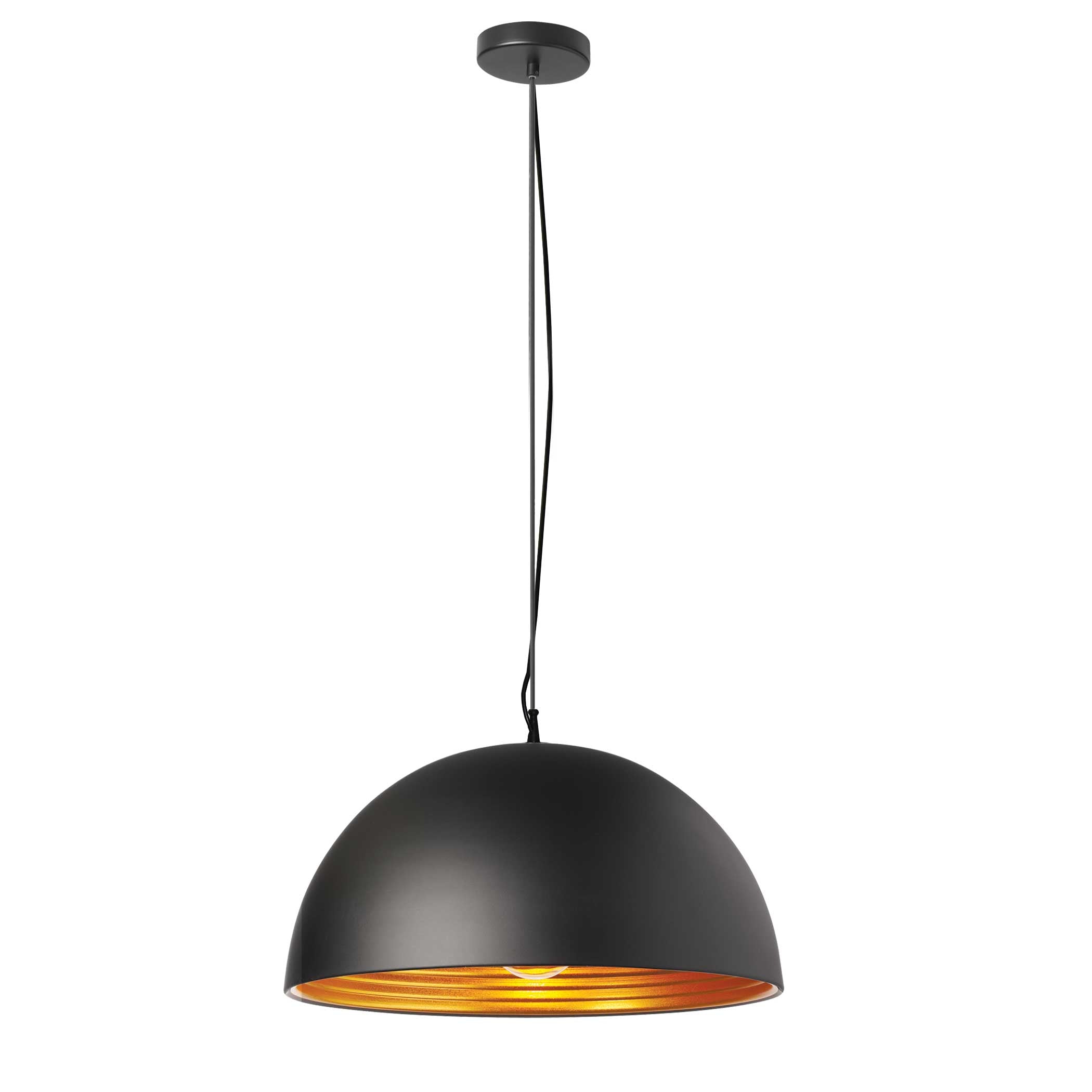 Dainolite Helsinki - HKI-201LP-BK - 1 Light Pendant, Matte Black / Gold - Black