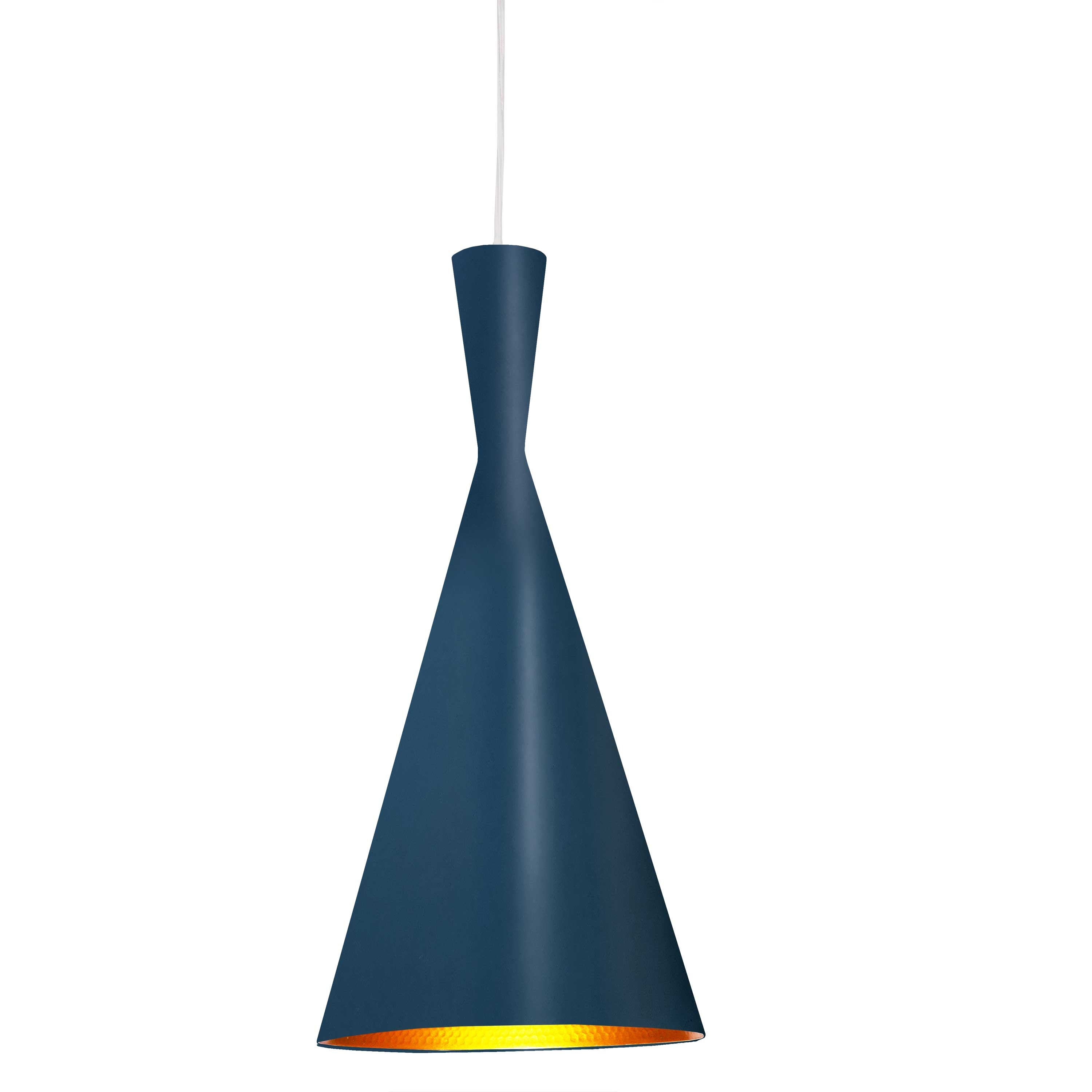 Dainolite Helsinki - HKI-81P-BL-GLD - 1 Light Pendant Blue Finish with Gold Pebbled Interior - Blue