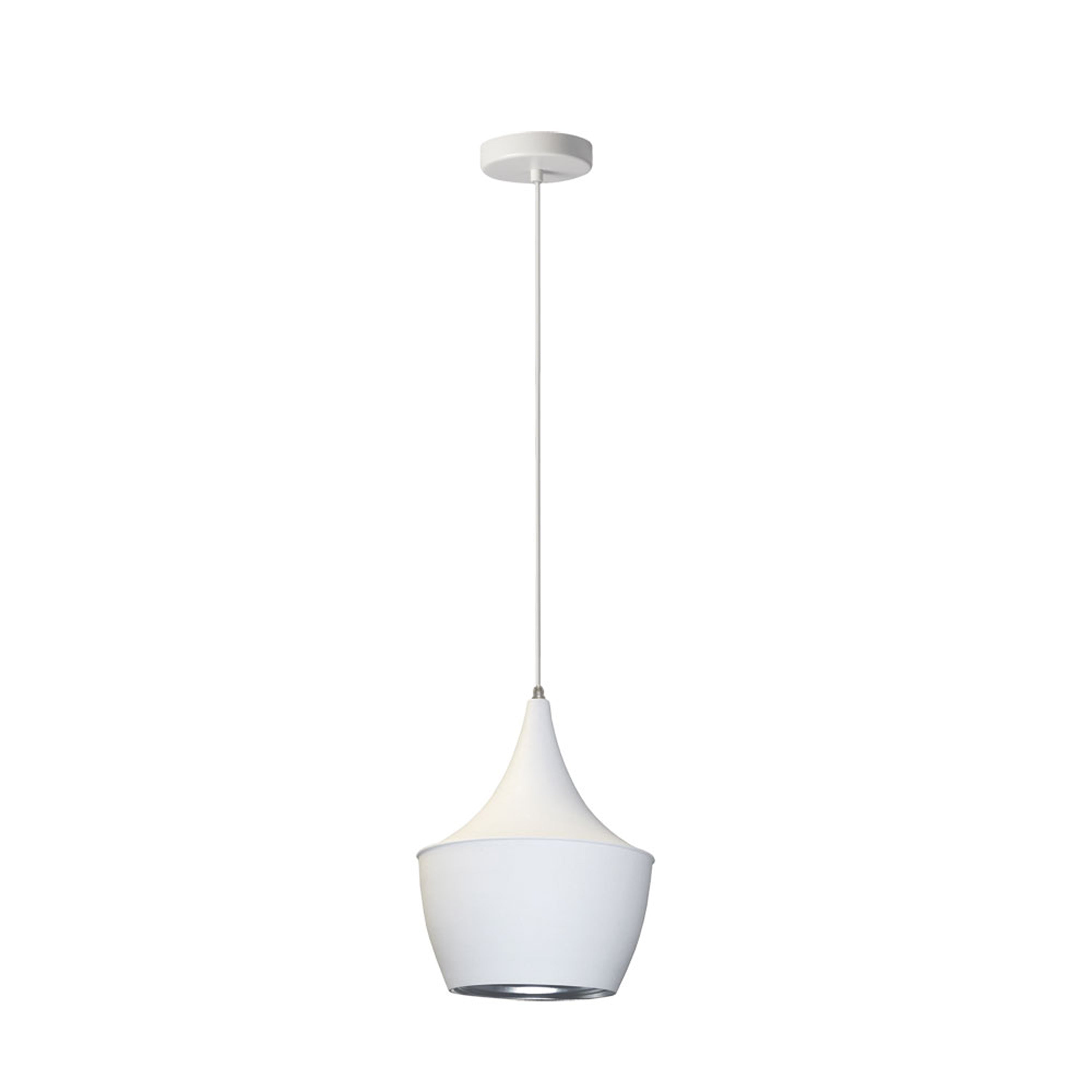 Dainolite Helsinki - HKI-91P-WH - 1 Light Pendant, Matte White / Silver - White