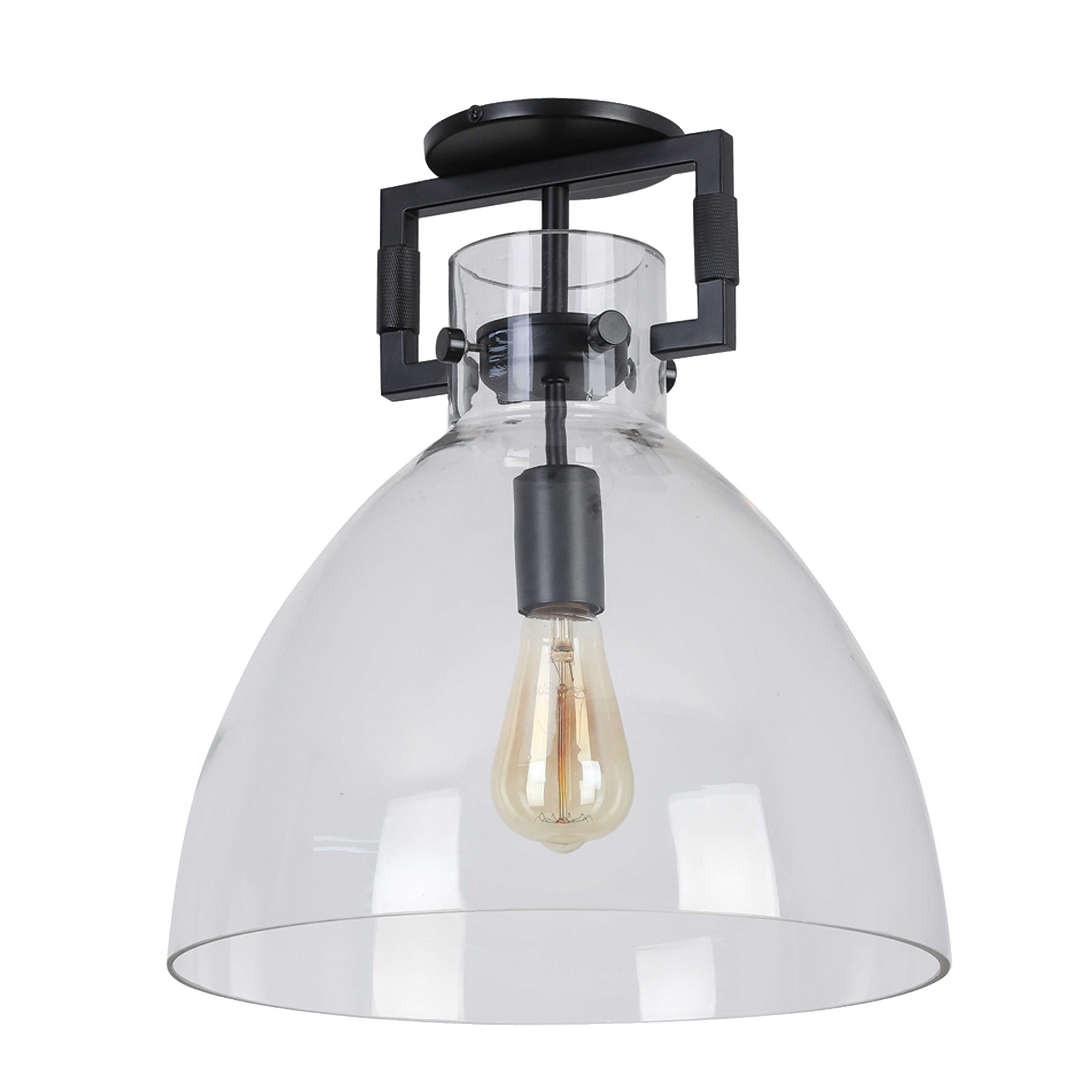 Dainolite Liberty - LBY-151SF-MB - 1 Light Semi Flush Mount, Matte Black with Clear Glass - Clear