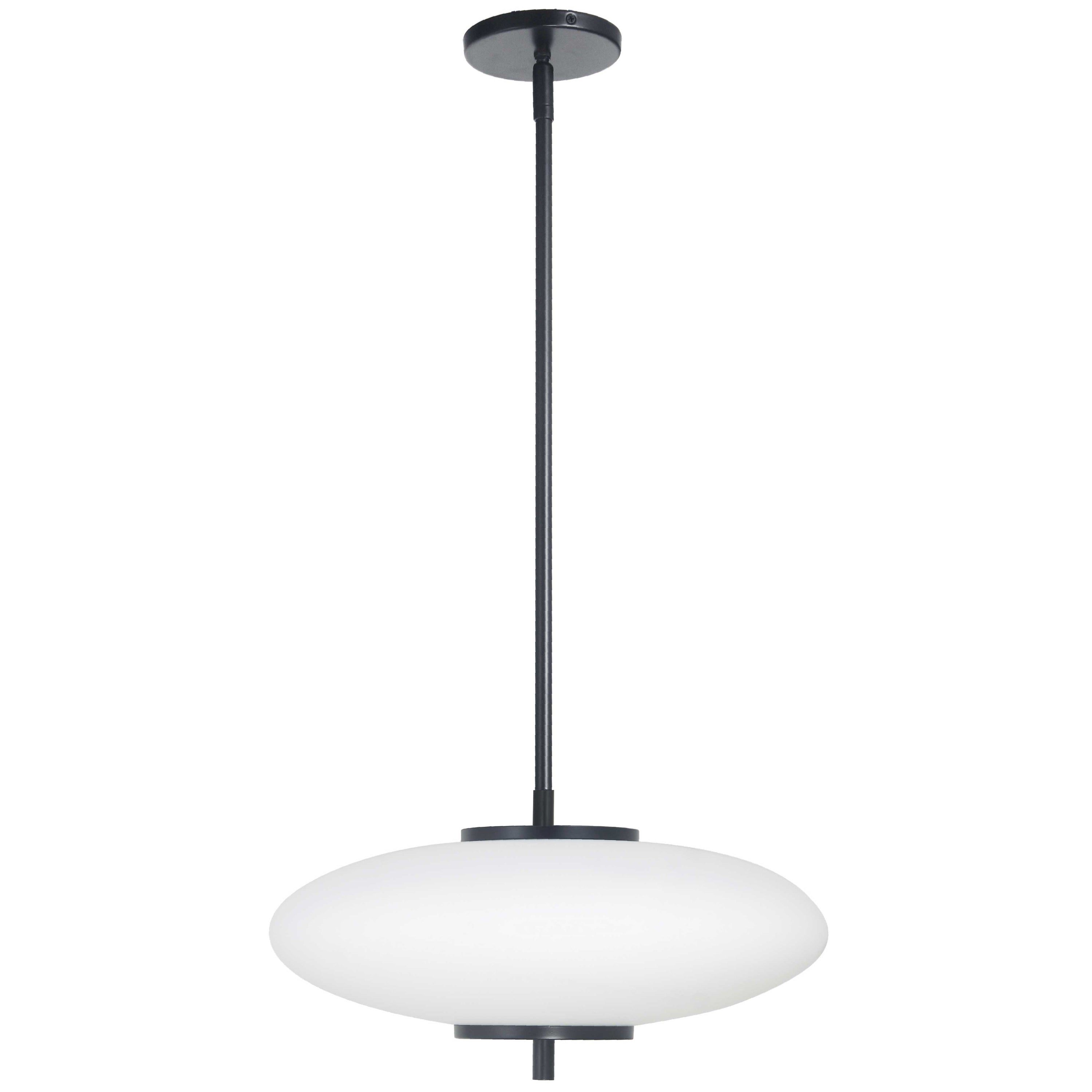 Dainolite Maddie - MAD-161P-MB - 24W LED Maddie Pendant Matte Black w/ White Glass - Matte Black