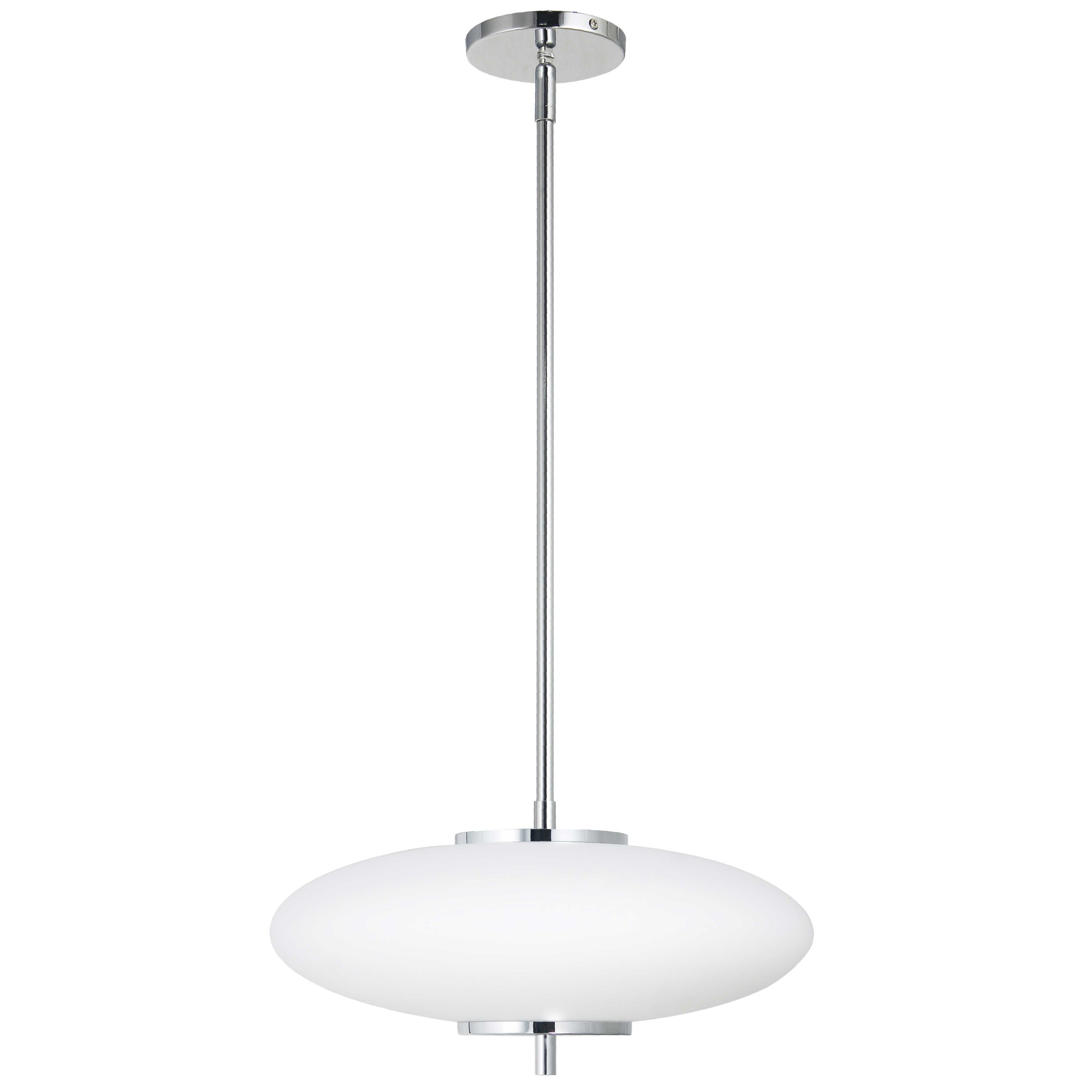 Dainolite Maddie - MAD-161P-PC - 24W LED Maddie Pendant Polished Chrome w/ White Glass - Polished Chrome