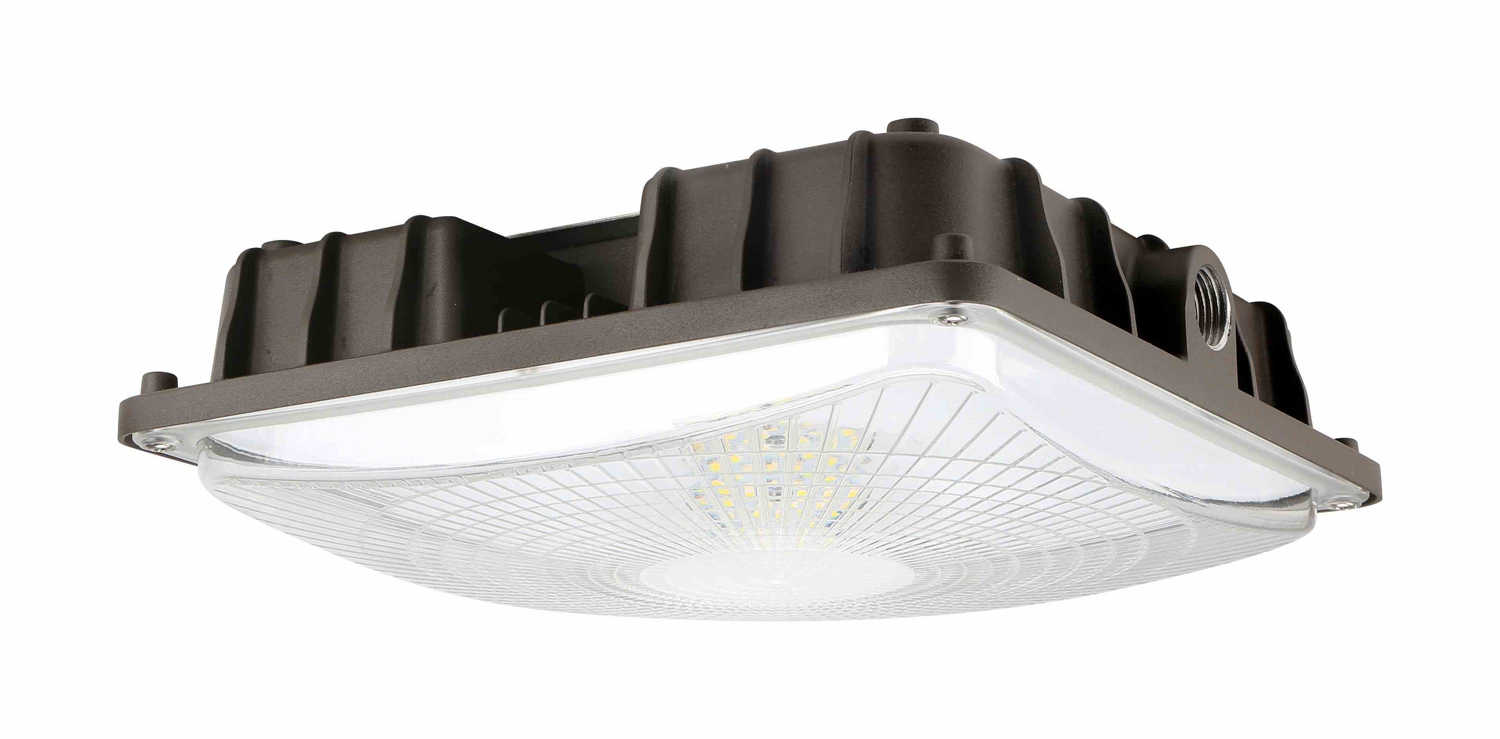 MCP05 LED Canopy Light 40W 5450LM 120-277VAC Ra70 5000K Clear Lens - Dark Bronze