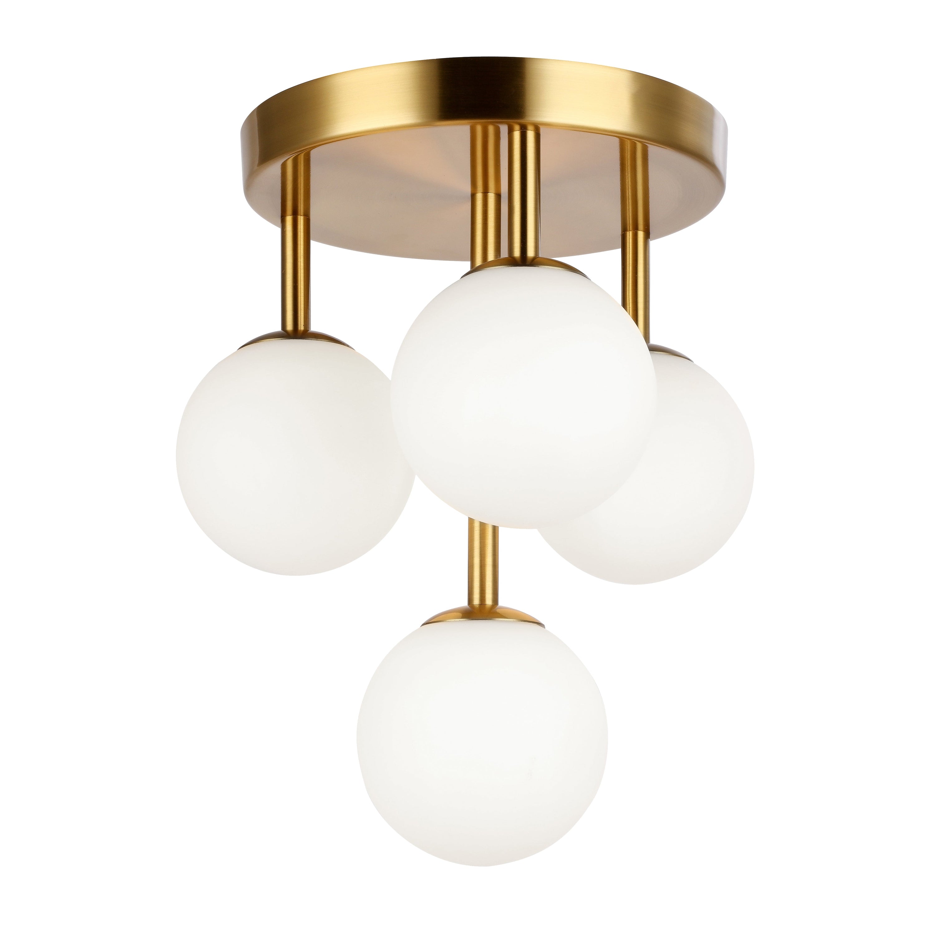 Dainolite Megallan - MGL-94FH-AGB - 4 Light Flush Mount, Aged Brass w/Opal Glass - Aged Brass