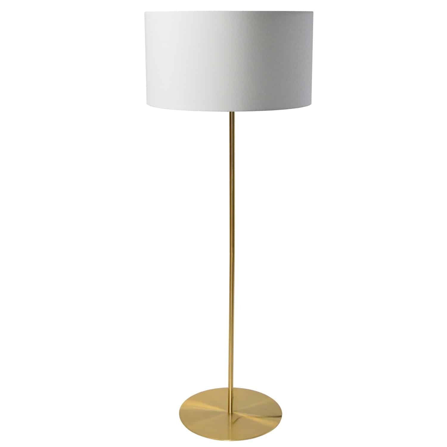 Dainolite Maine - MM221F-AGB-790 - 1 Light Drum Floor Lamp with White Shade Aged Brass - Aged Brass