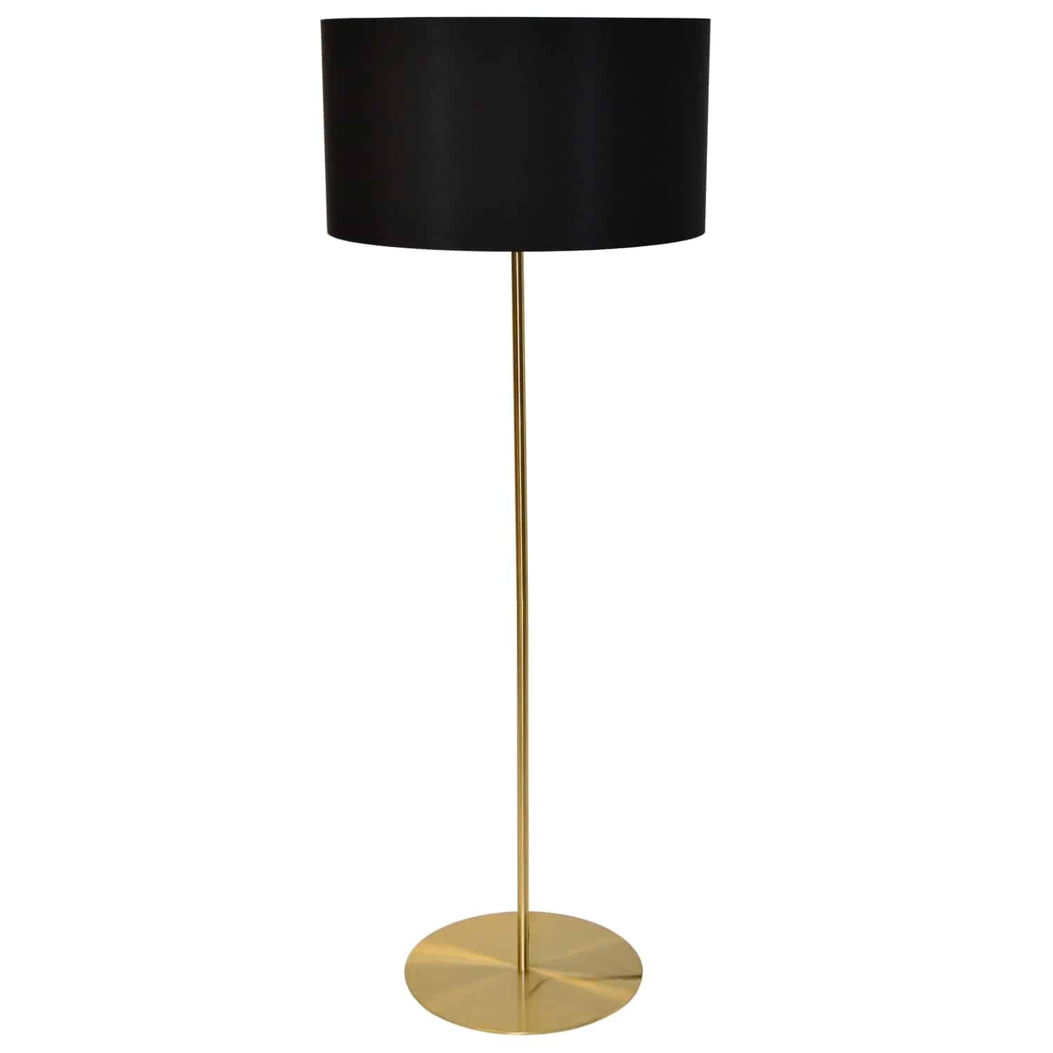 Dainolite Maine - MM221F-AGB-797 - 1 Light Drum Floor Lamp with Black Shade Aged Brass - Aged Brass