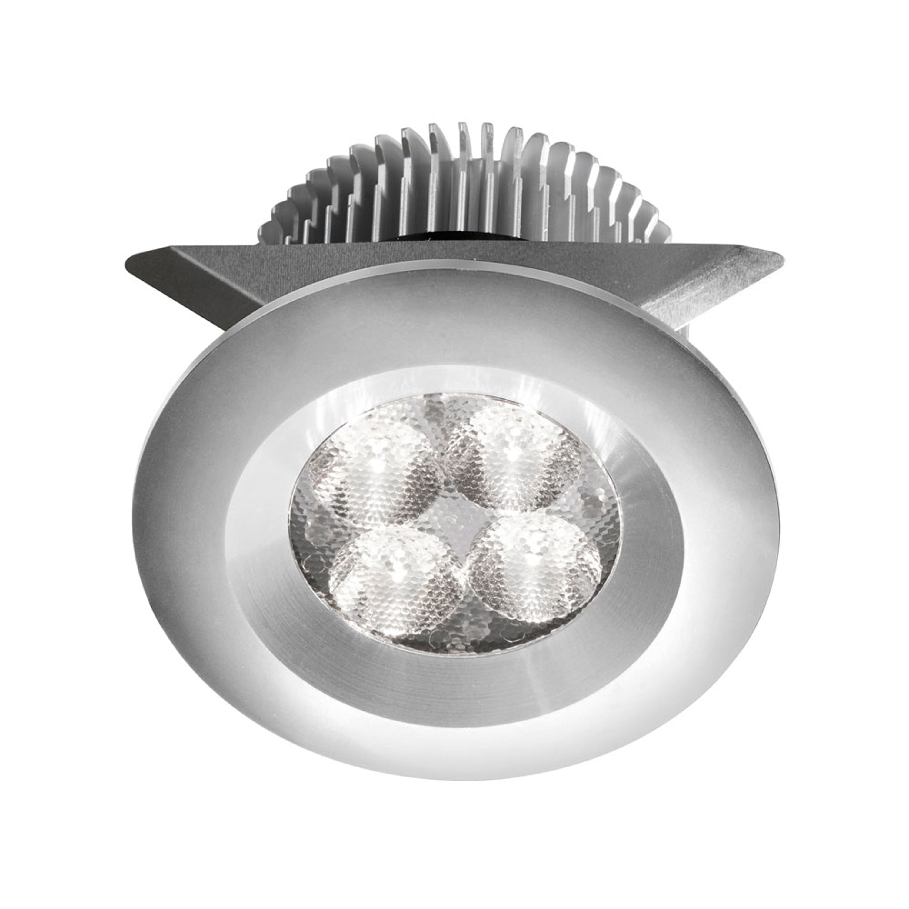 Dainolite LED - MP-LED-8-AL - Aluminum 2x4W 3000K, CRI80+, 25° beam, 24VDC input with Male Connector, 18" Lead wire, D70xH50 mm, Dimmable. - Silver