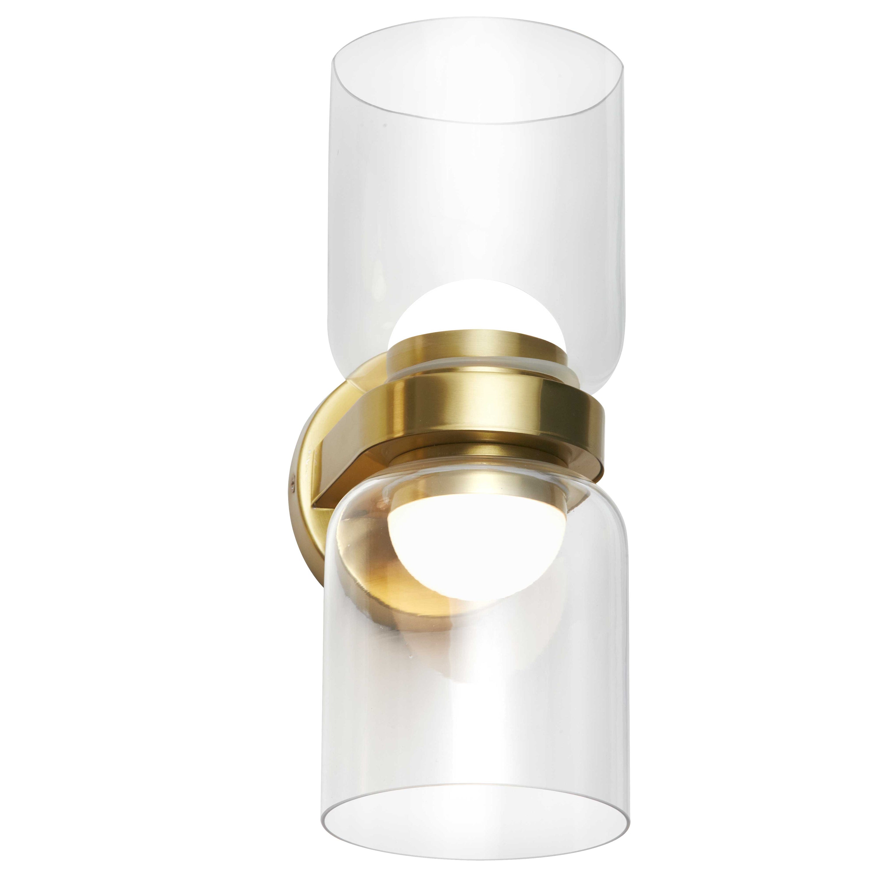 Dainolite Nadine - NAD-1020LEDW-AGB - 10W LED Nadine Wall Sconce Aged Brass w/ Clear Glass - Clear