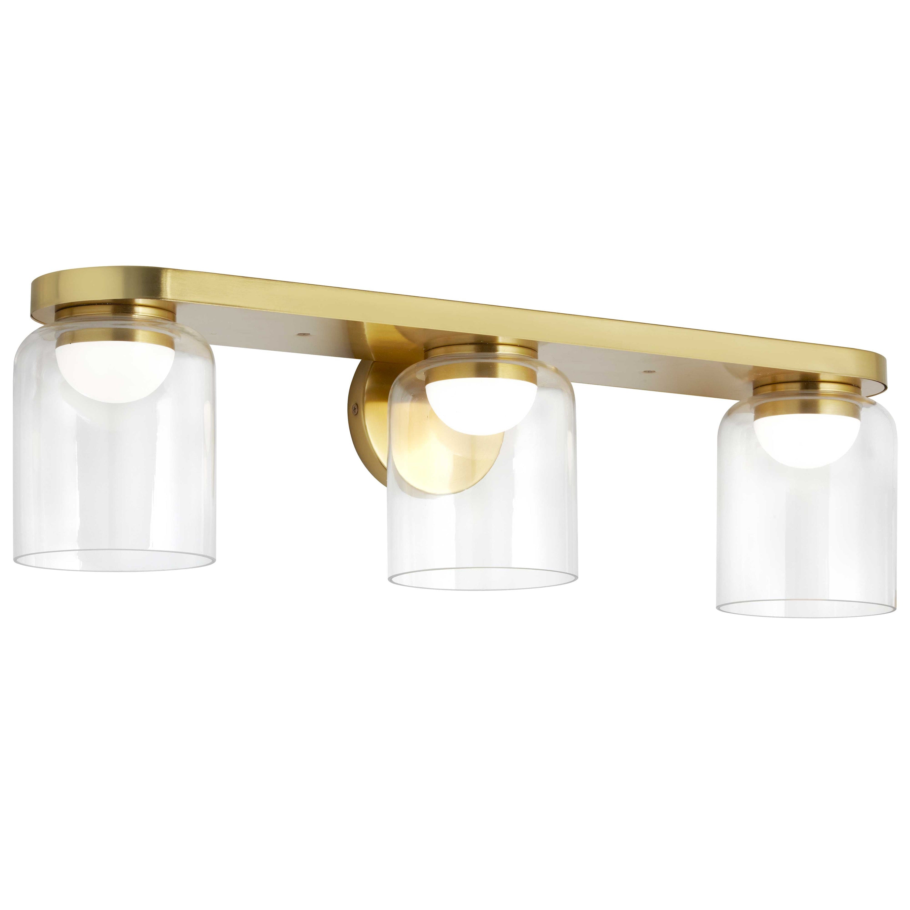 Dainolite Nadine - NAD-1930LEDW-AGB - 10W LED Nadine Vanity Fixture Aged Brass w/ Clear Glass - Clear