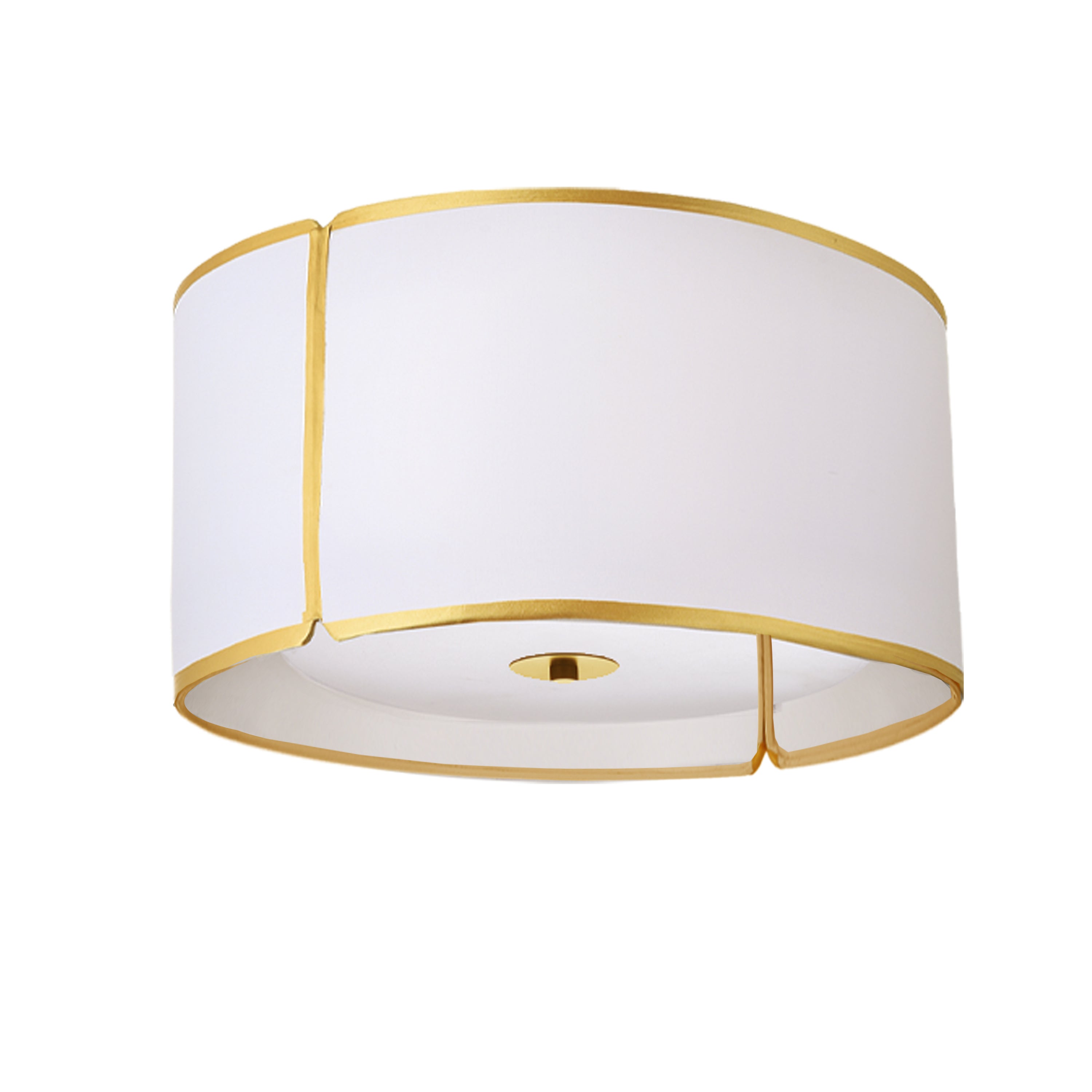 Dainolite Notched Drum - NDR-153FH-GLD-WH - 3 Light Notched Drum Flush Mount, Gold White Shade and Diff - White