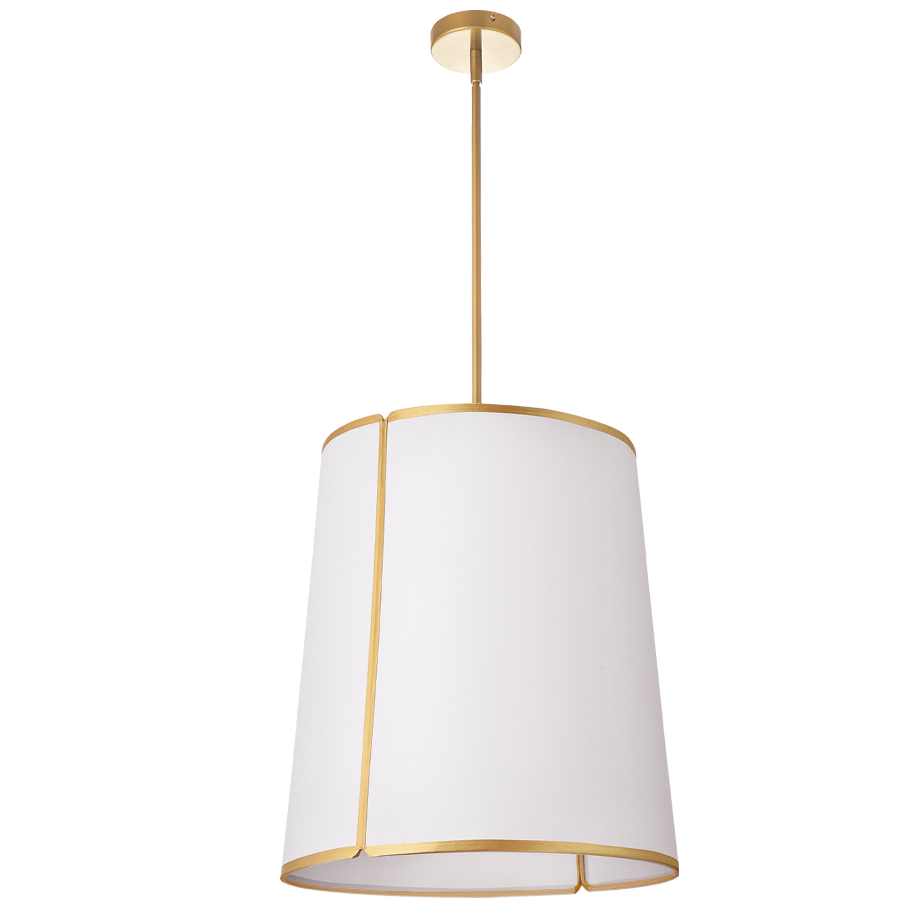 Dainolite Notched Drum - NDR-183P-GLD-WH - 3 Light Notched Pendant, Gold White Shade and Diffuser - White