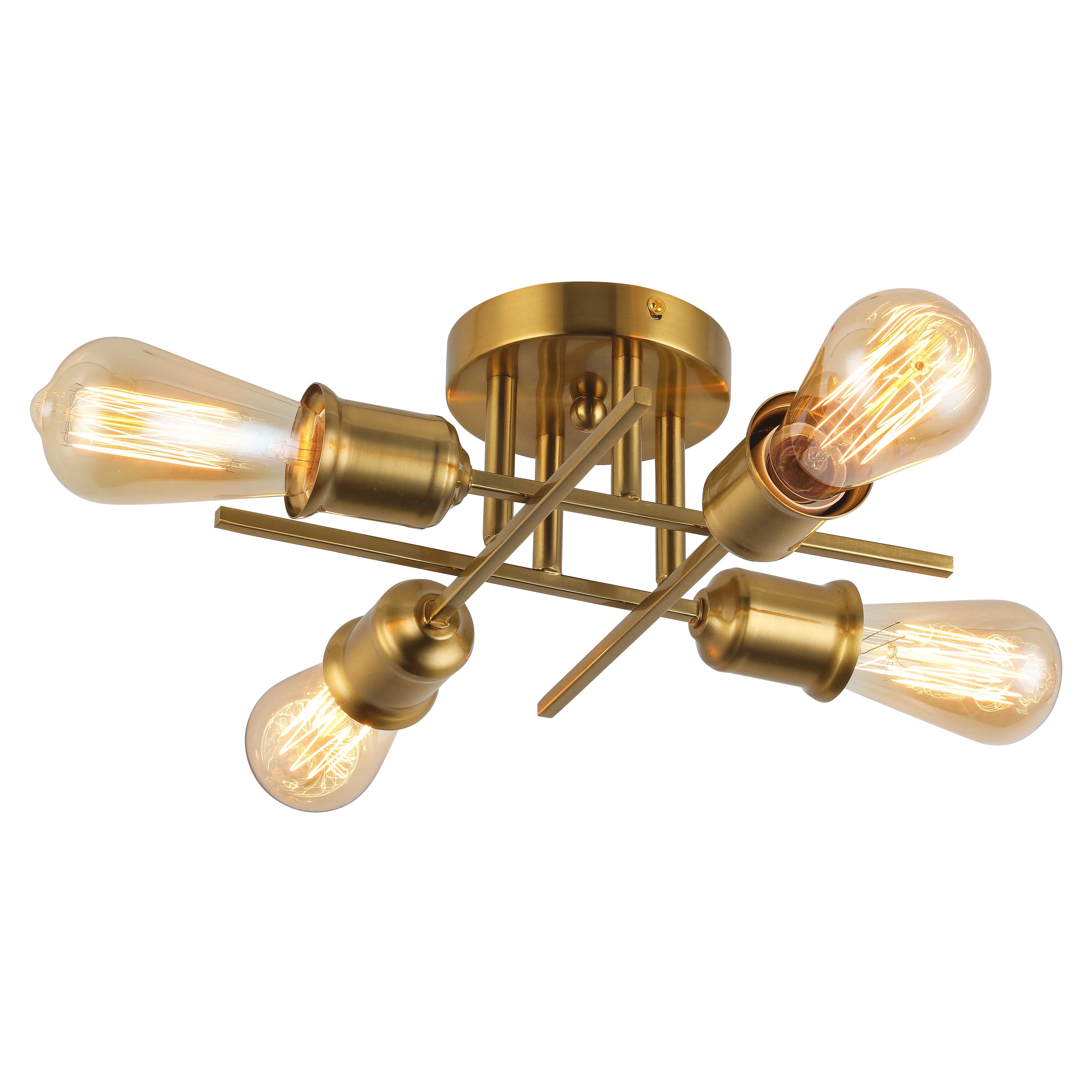 Dainolite Nebraska - NEB-184SF-AGB - 4 Light Semi-Flush Mount Aged Brass - Aged Brass