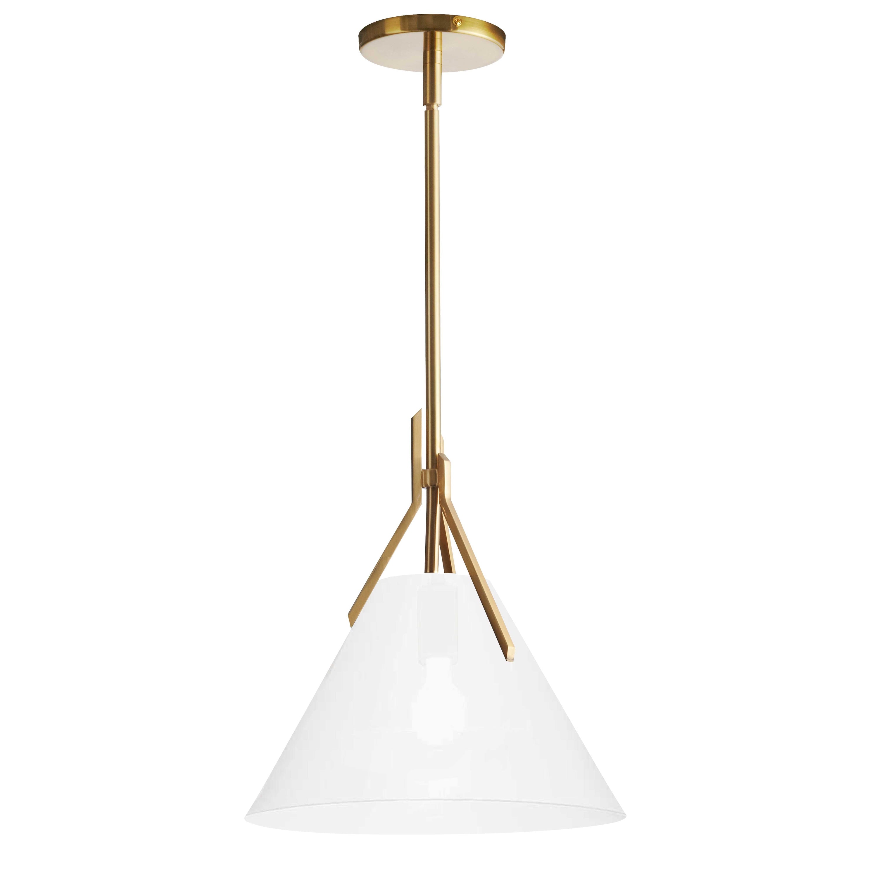 Dainolite Nicole - NIC-101P-AGB - 1 Light Pendant, Aged Brass with Opal Glass - Aged Brass